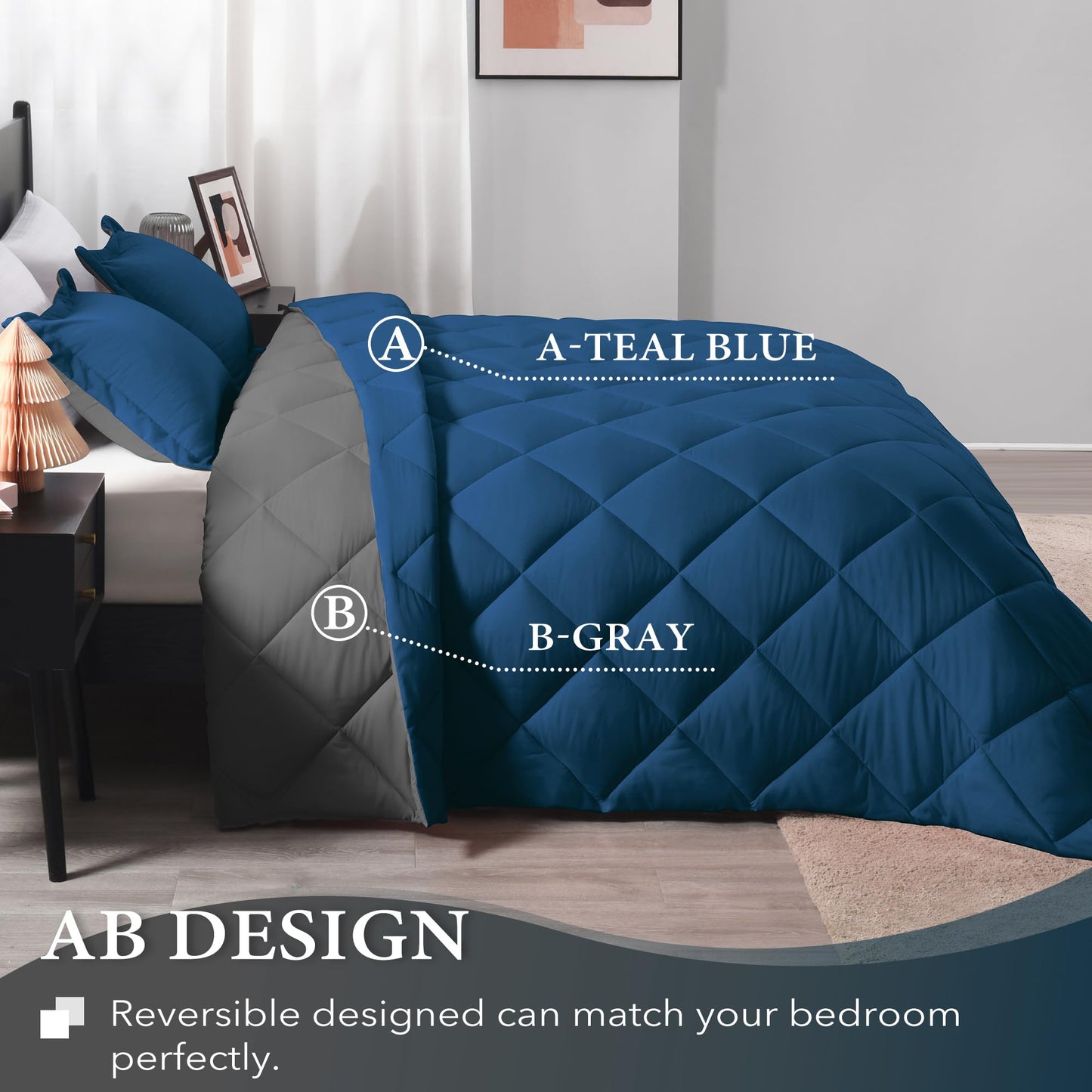 downluxe Comforter Set — Red & Black, King