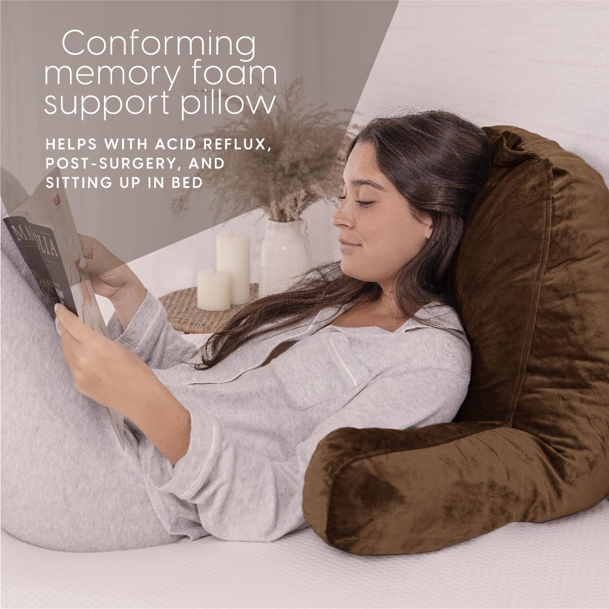 Milliard Reading Pillow — Grey