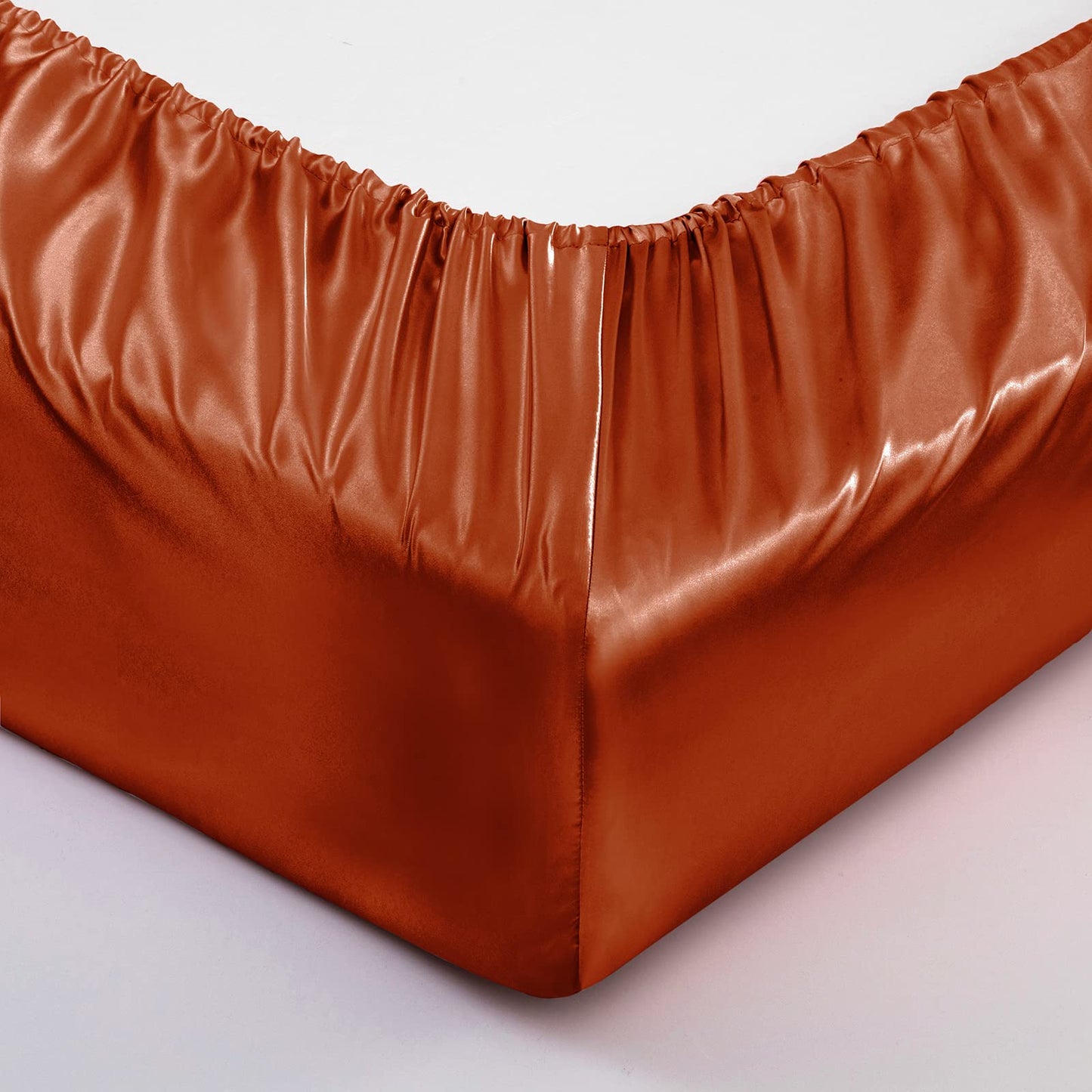 P Pothuiny Satin Sheet Set — Burgundy, Queen