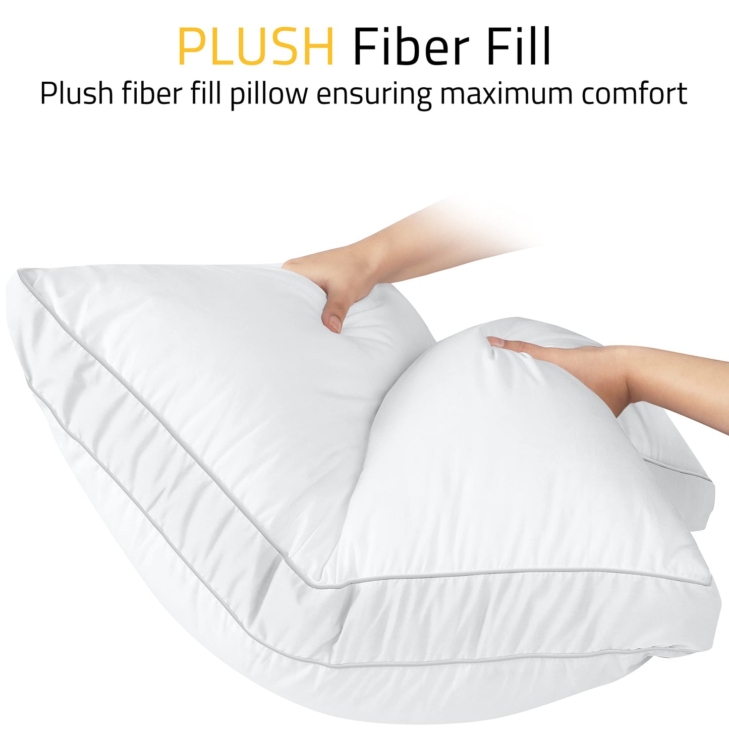 Utopia Down Alternative Pillows — White, Queen (Set of 2)