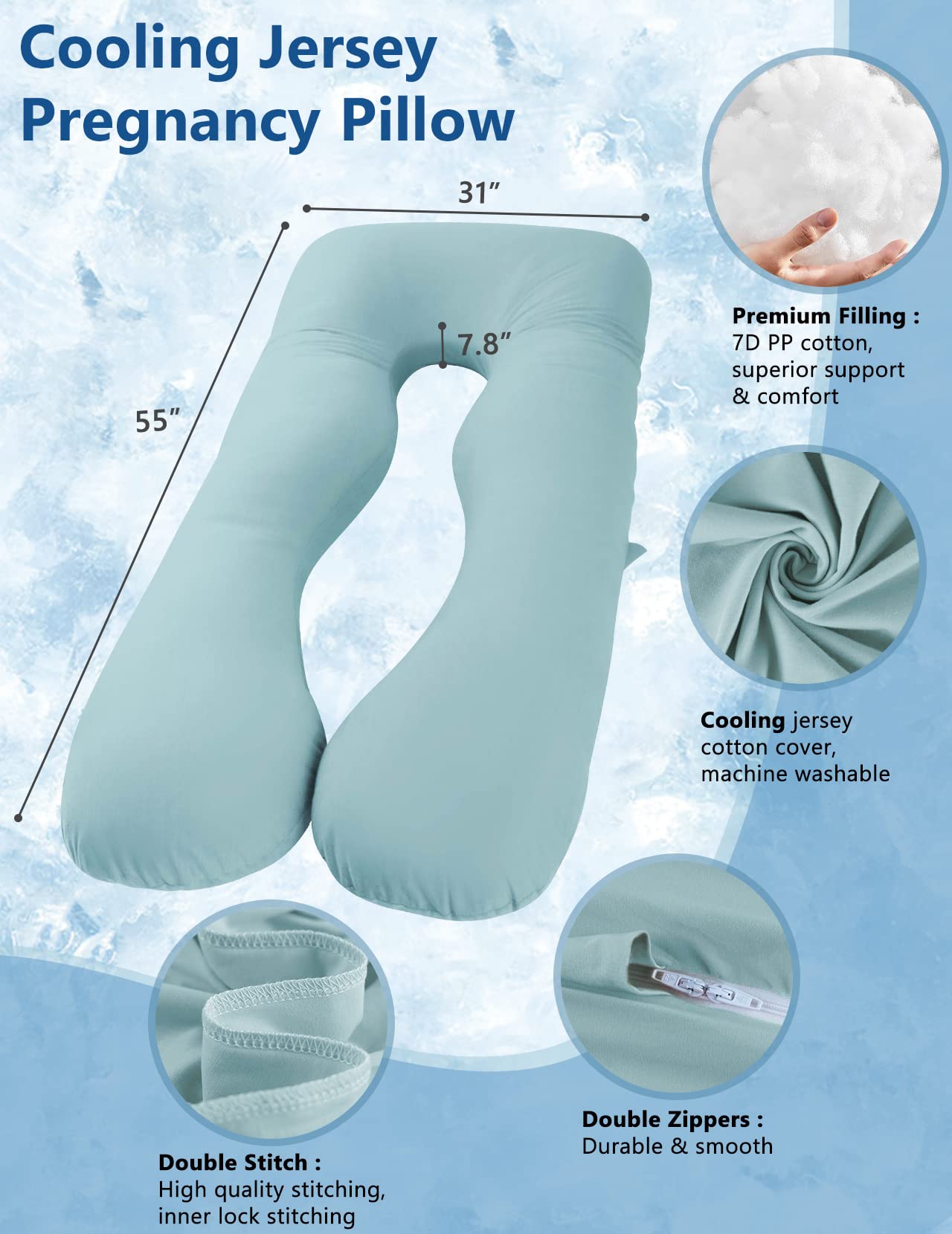 MeiZ Full Body Pregnancy Pillow — Grey