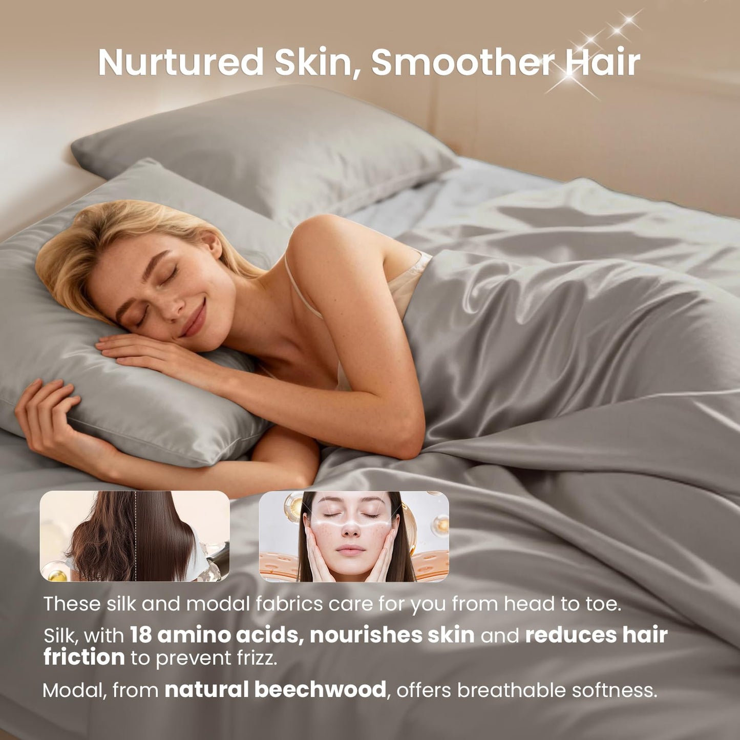 THXSILK Silk Duvet Cover Set — Black, Queen.