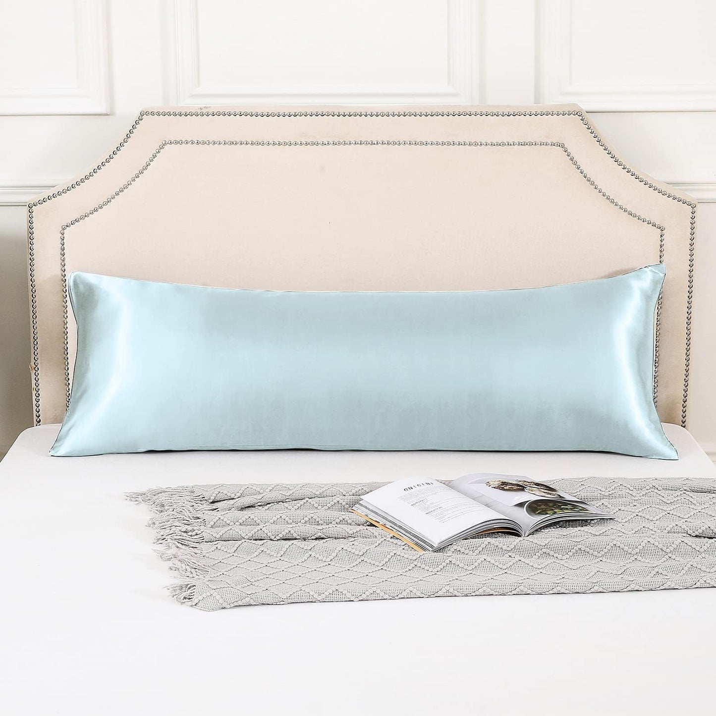 HUXMEYSON Satin Body Pillow — Grey
