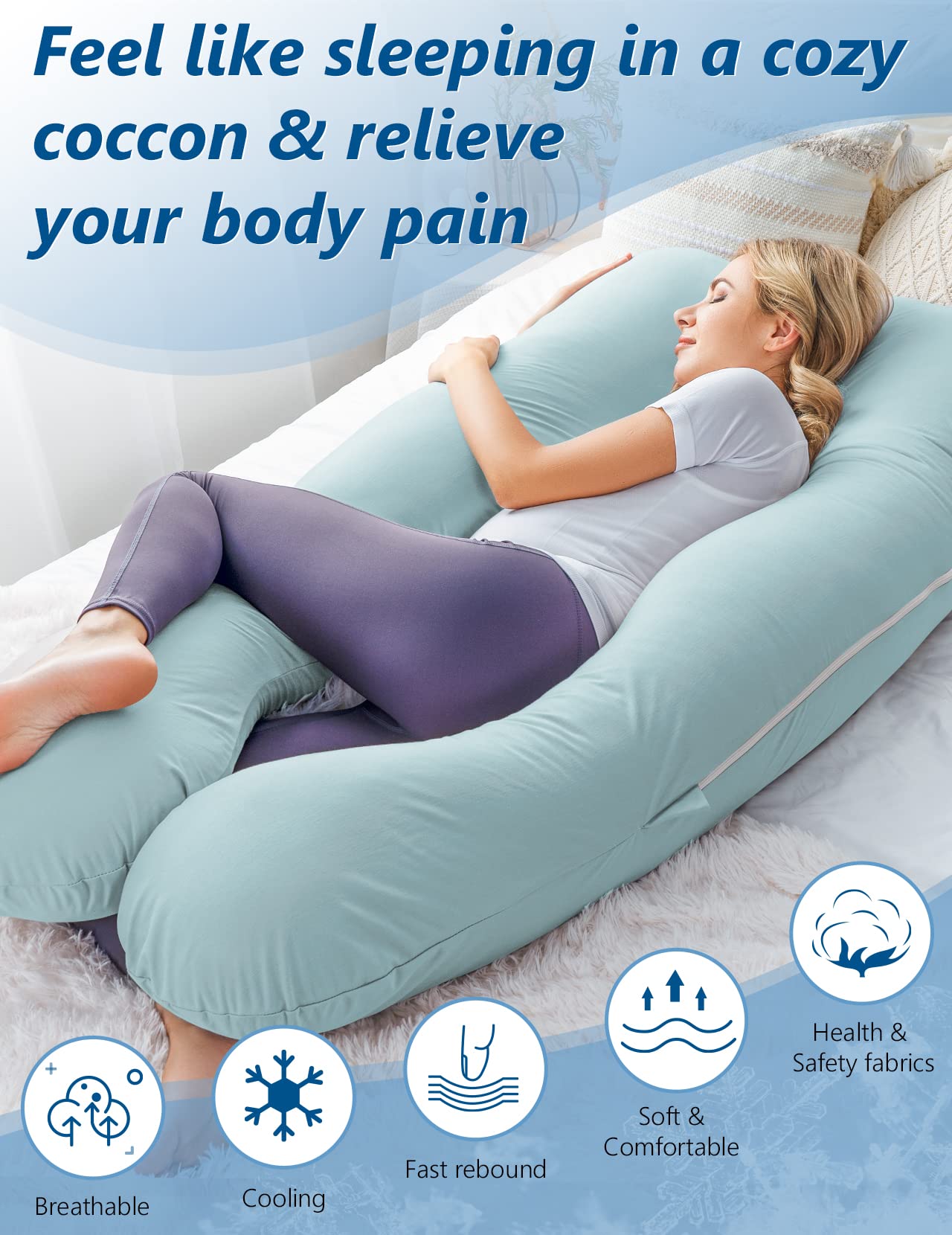 MeiZ Full Body Pregnancy Pillow — Grey