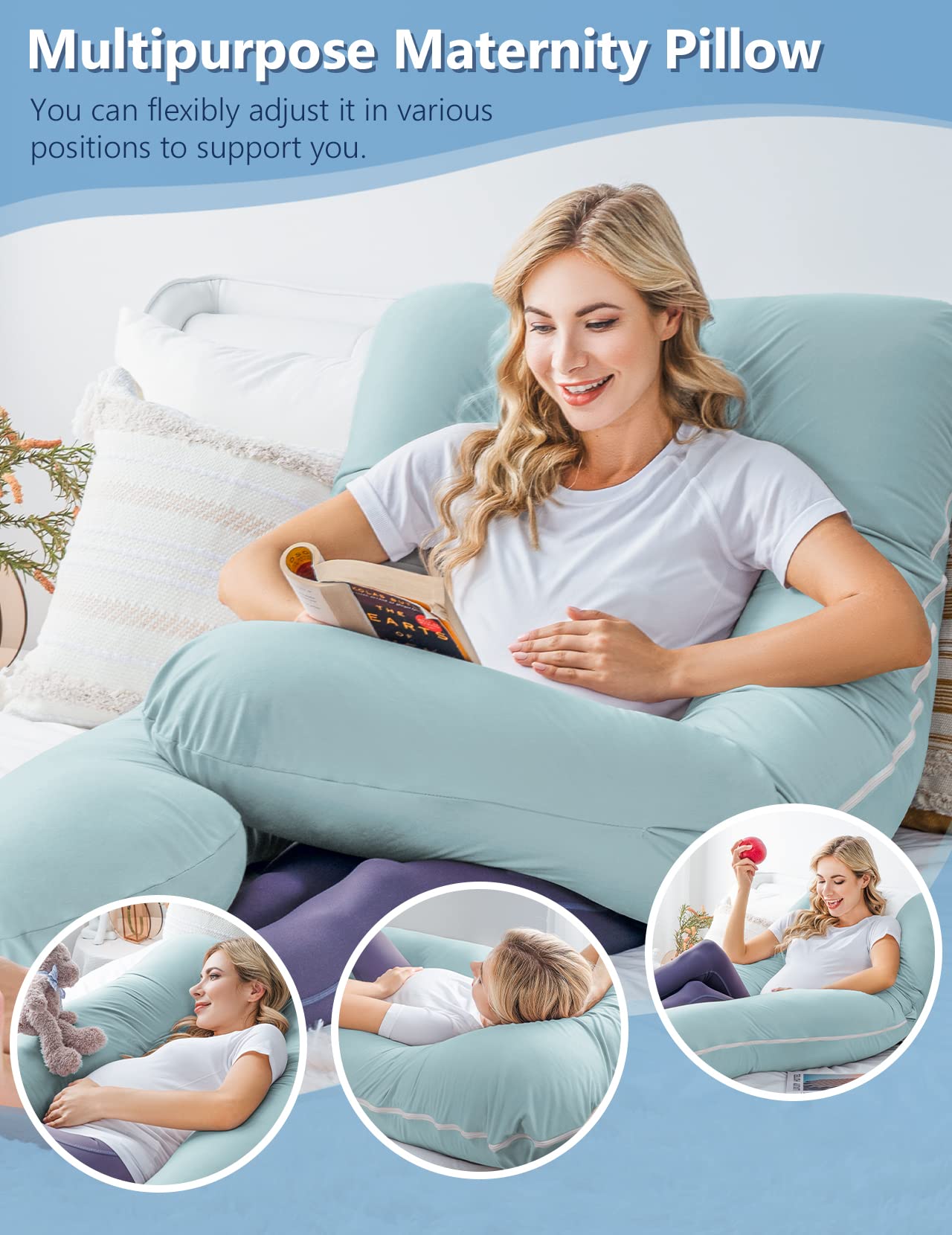 MeiZ Full Body Pregnancy Pillow — Grey