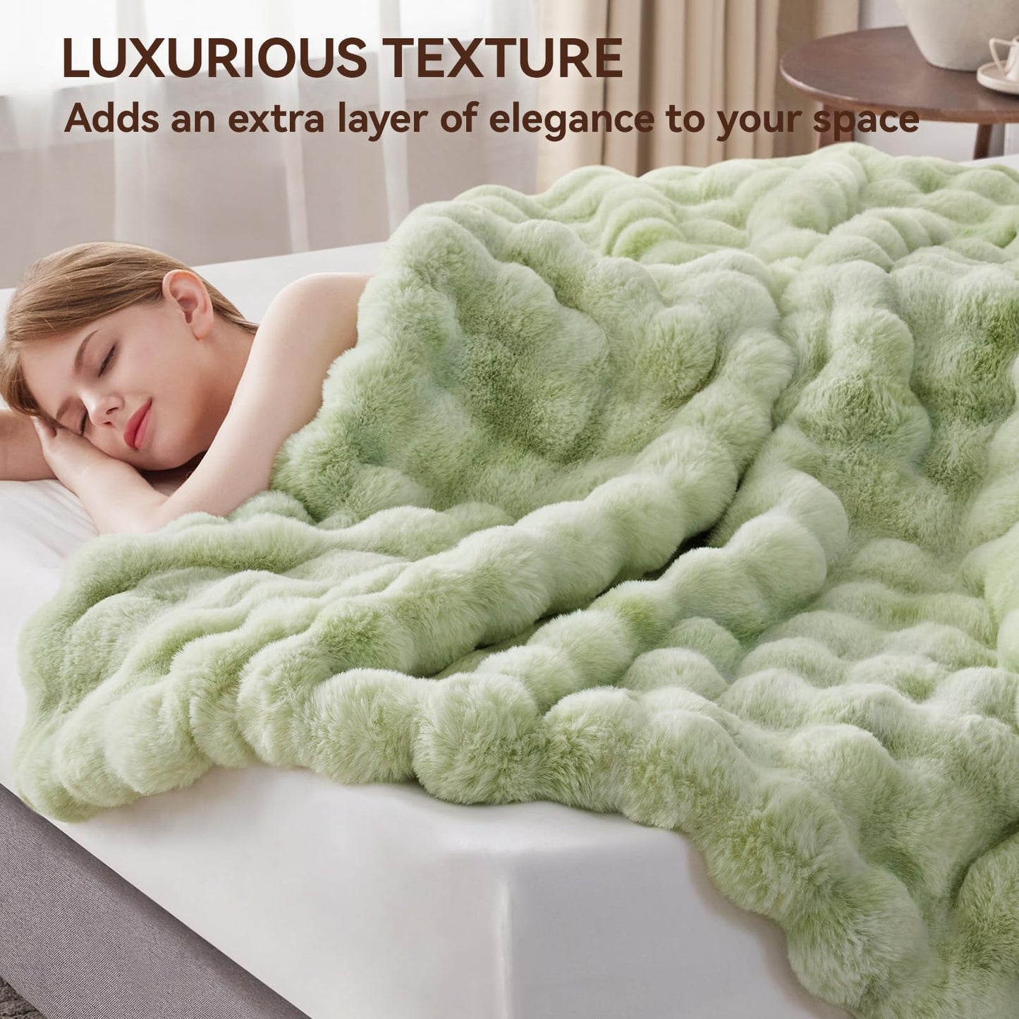 Anysay Faux Fur Throw Blanket — Tie-Dye Grey