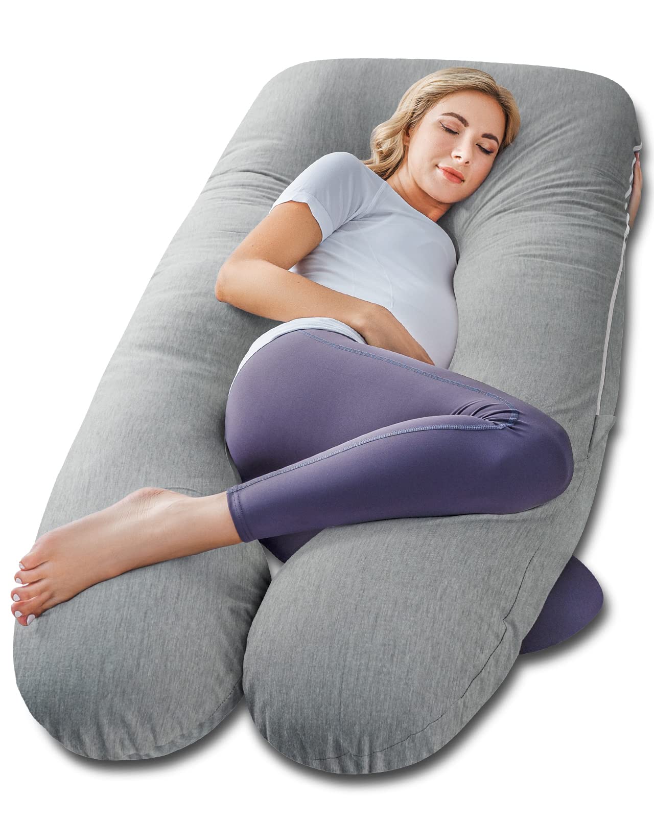MeiZ Full Body Pregnancy Pillow — Grey