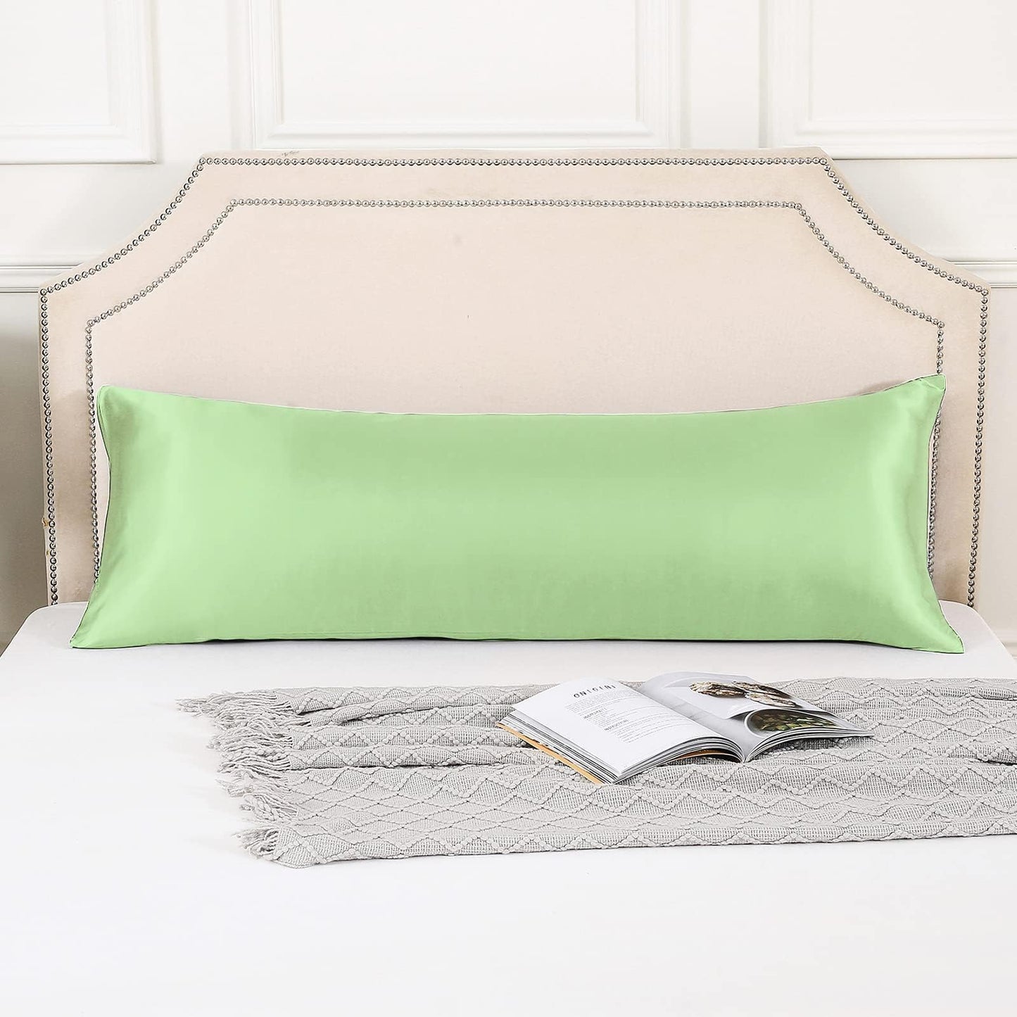 HUXMEYSON Satin Body Pillow — Grey