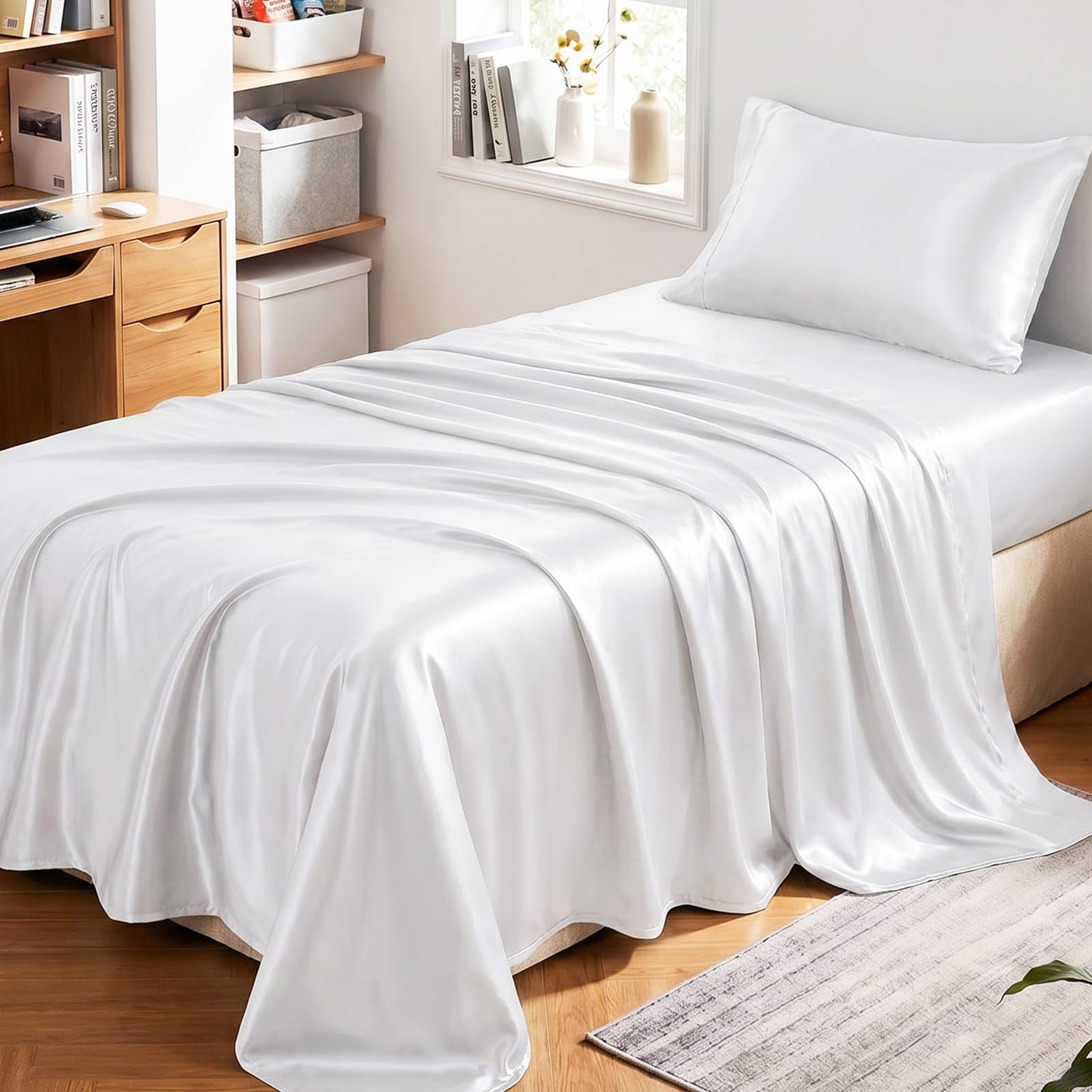 CozyLux Satin Sheet Set — Brown