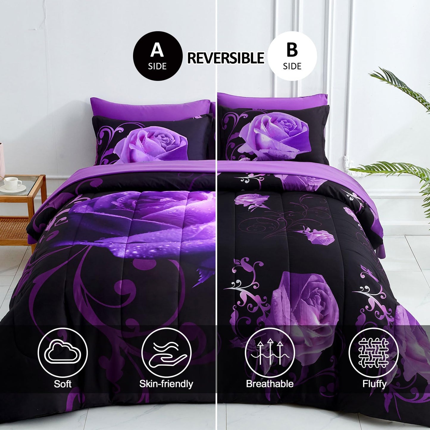 WONGS BEDDING Rose Comforter Set — Red, Queen