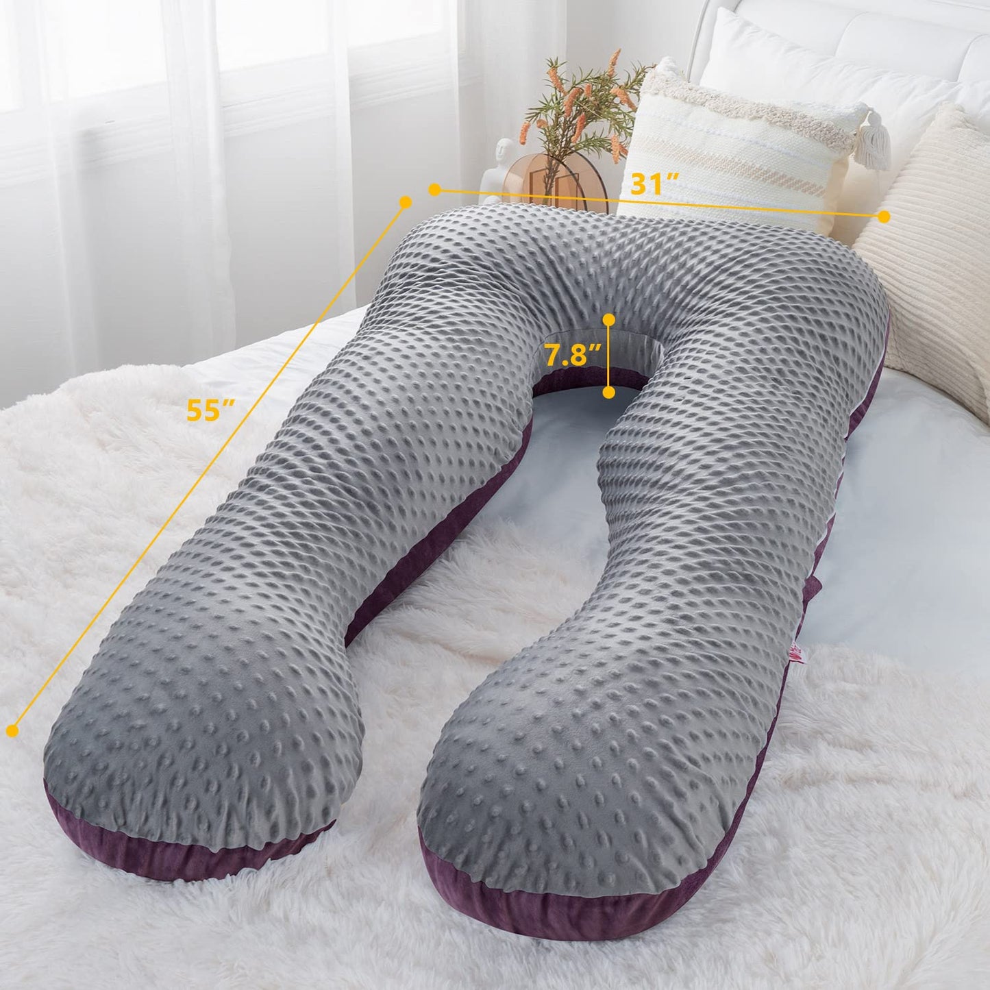 MeiZ Full Body Pregnancy Pillow — Grey