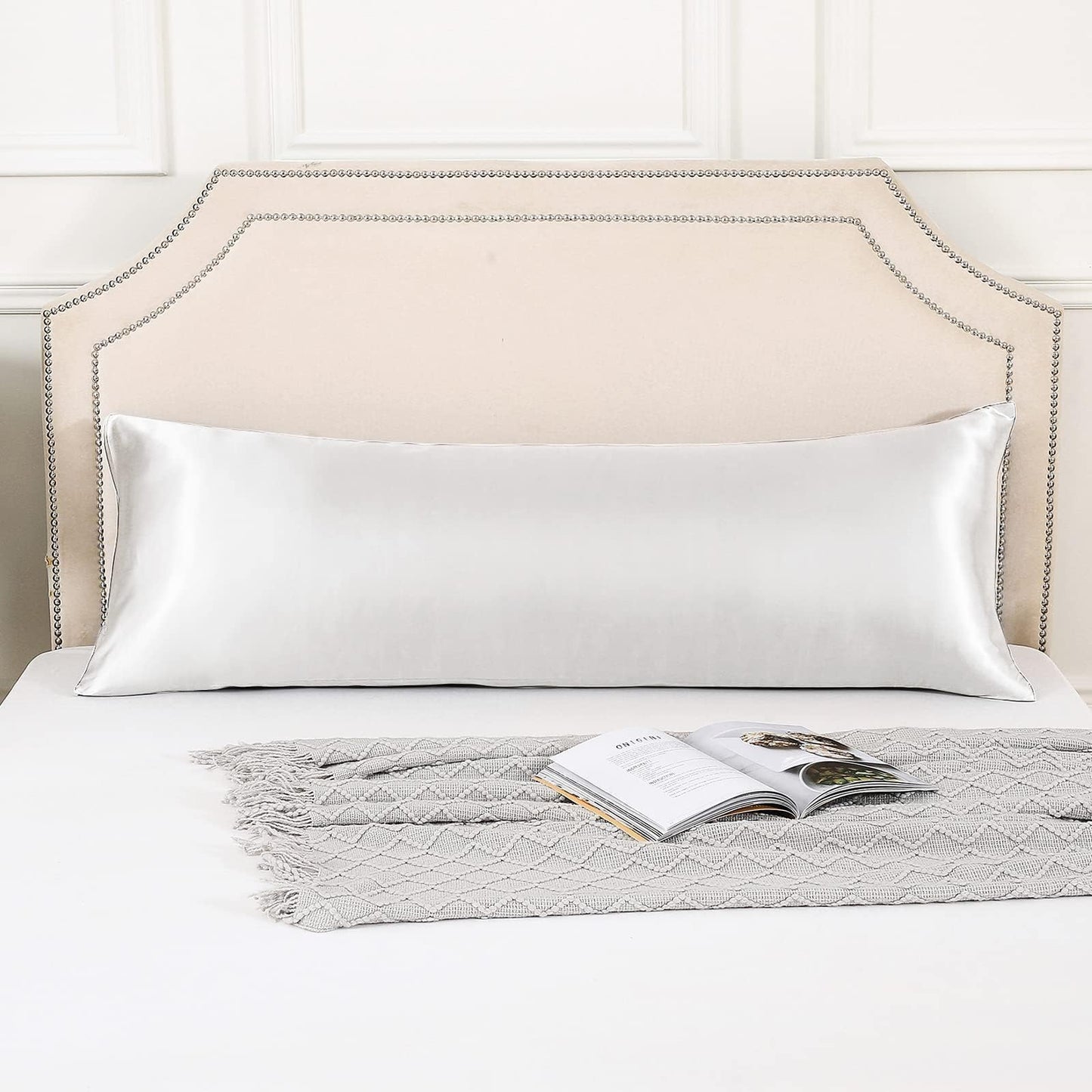 HUXMEYSON Satin Body Pillow — Grey