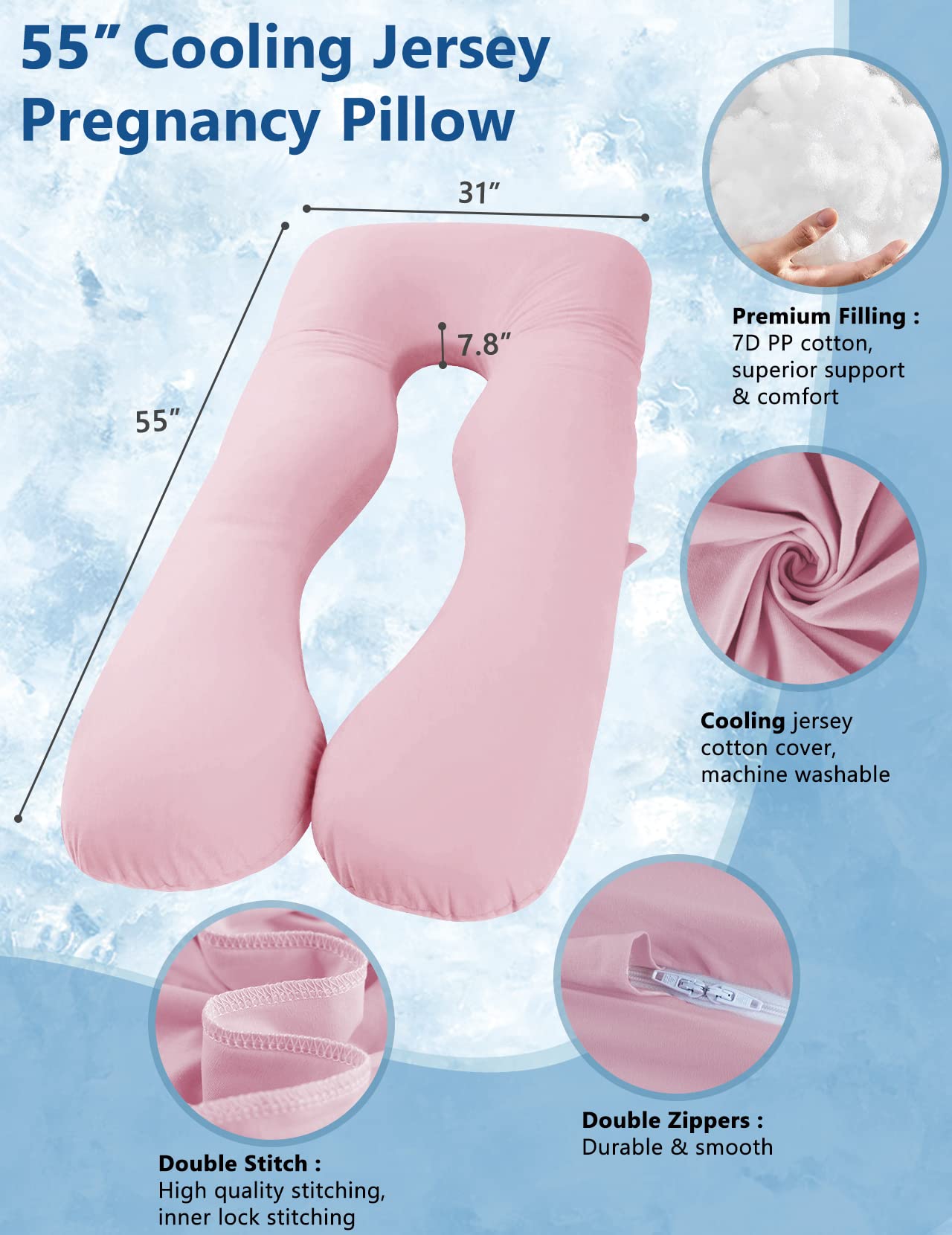 MeiZ Full Body Pregnancy Pillow — Grey