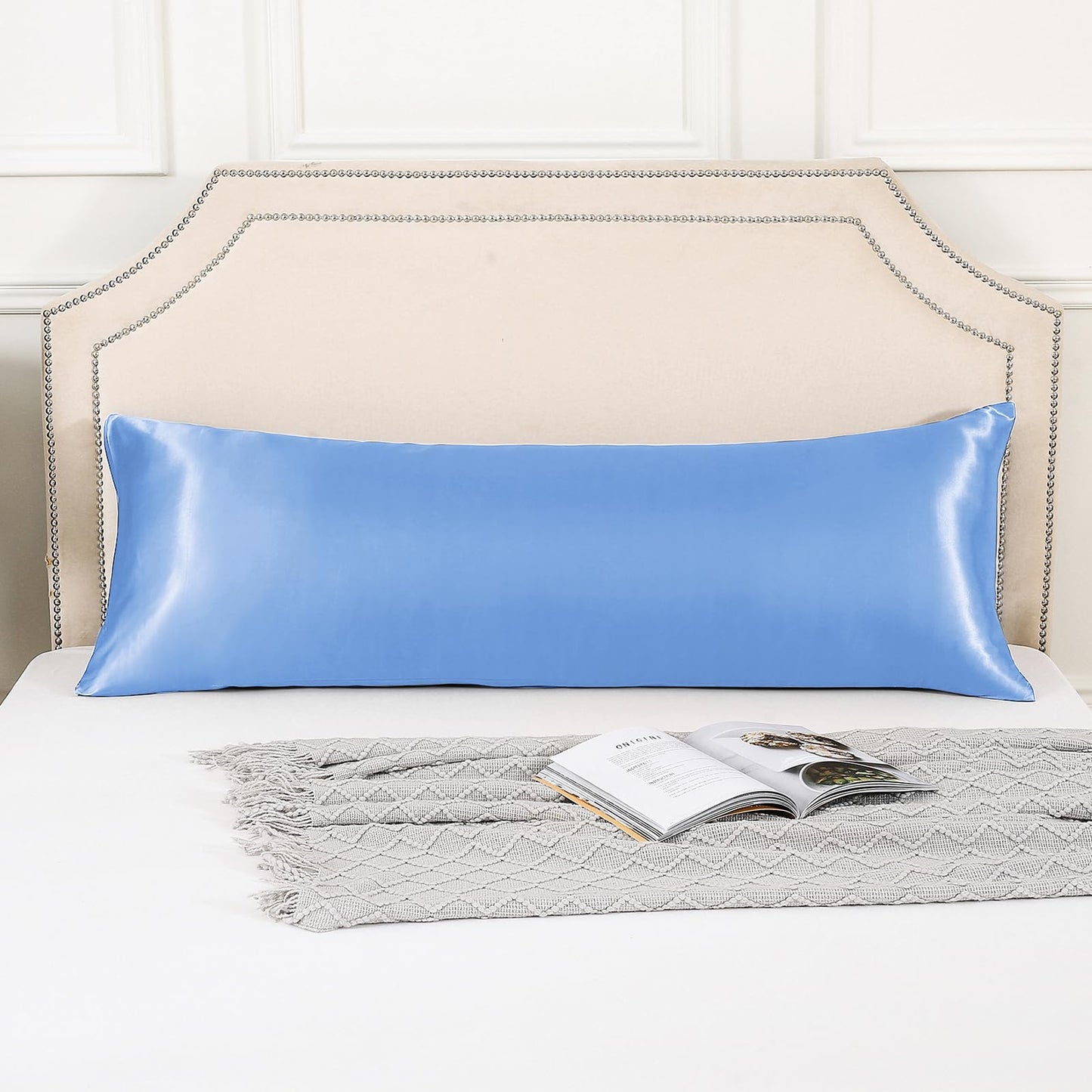 HUXMEYSON Satin Body Pillow — Grey