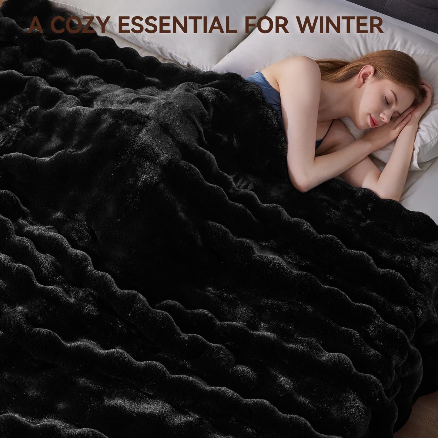 Anysay Faux Fur Throw Blanket — Tie-Dye Grey