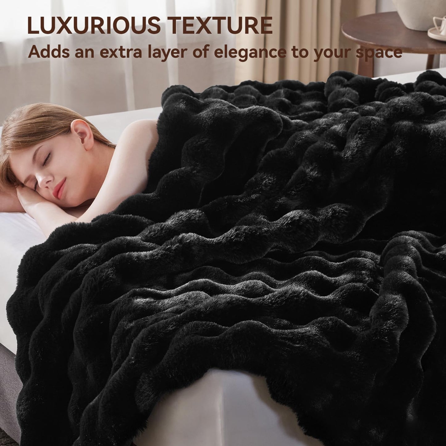 Anysay Faux Fur Throw Blanket — Tie-Dye Grey