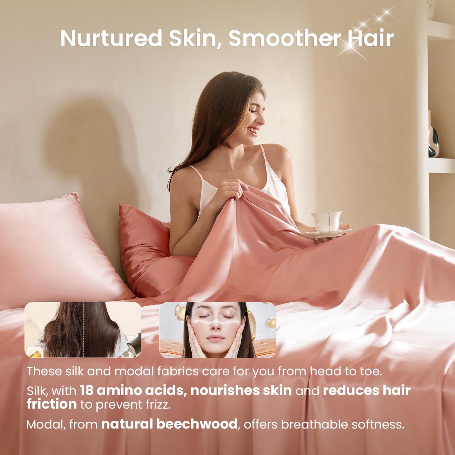 THXSILK Mulberry Silk Sheets — Queen, Black