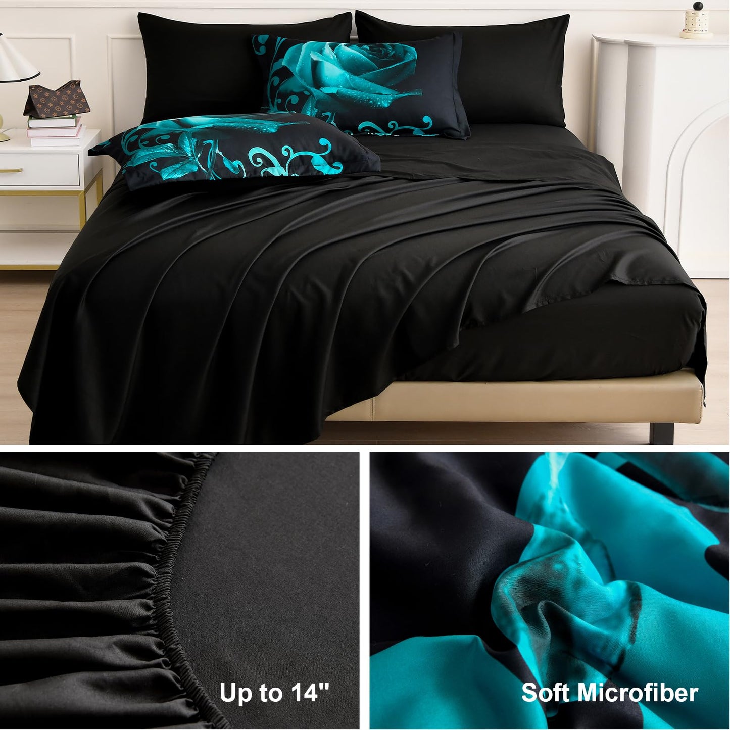 WONGS BEDDING Rose Comforter Set — Red, Queen