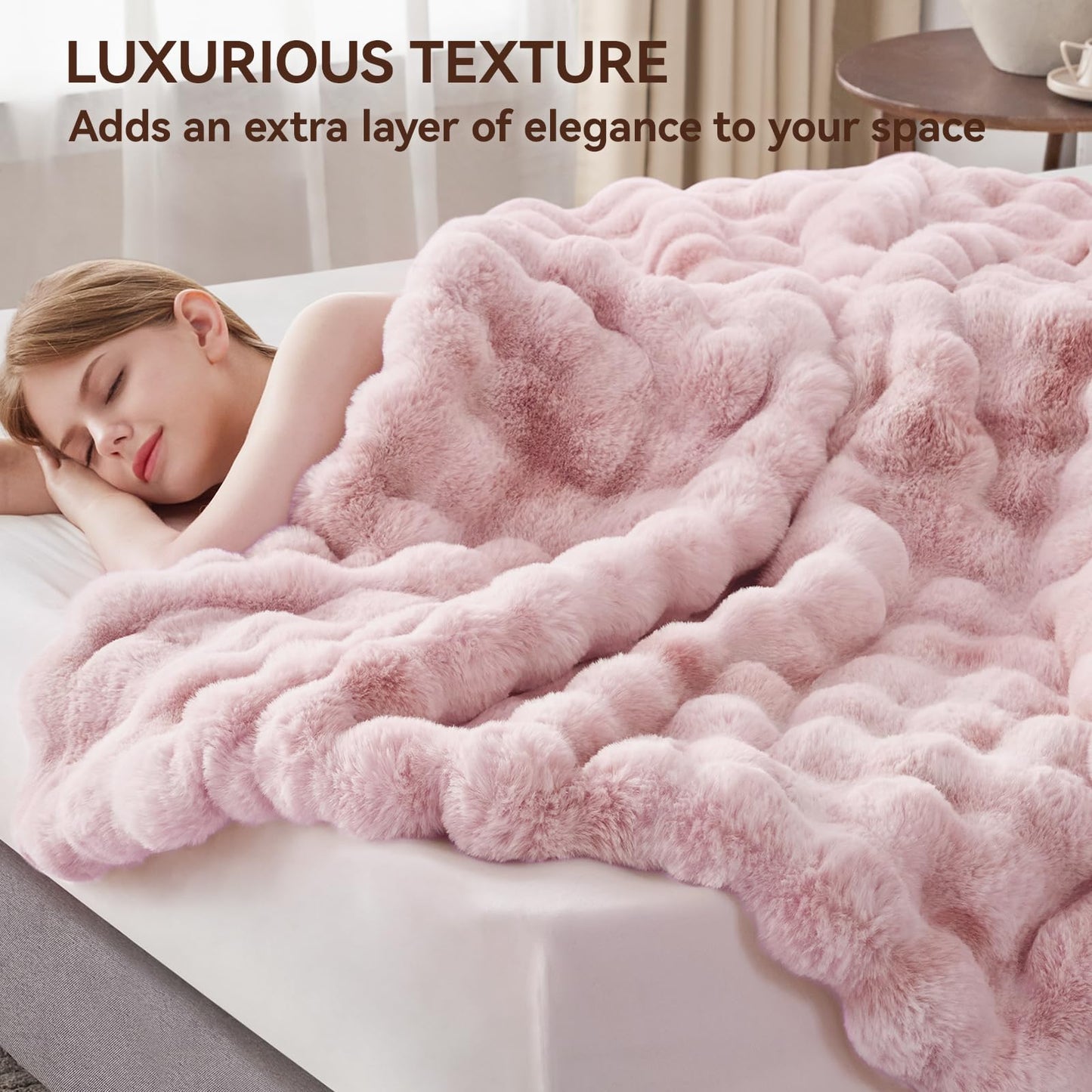 Anysay Faux Fur Throw Blanket — Tie-Dye Grey
