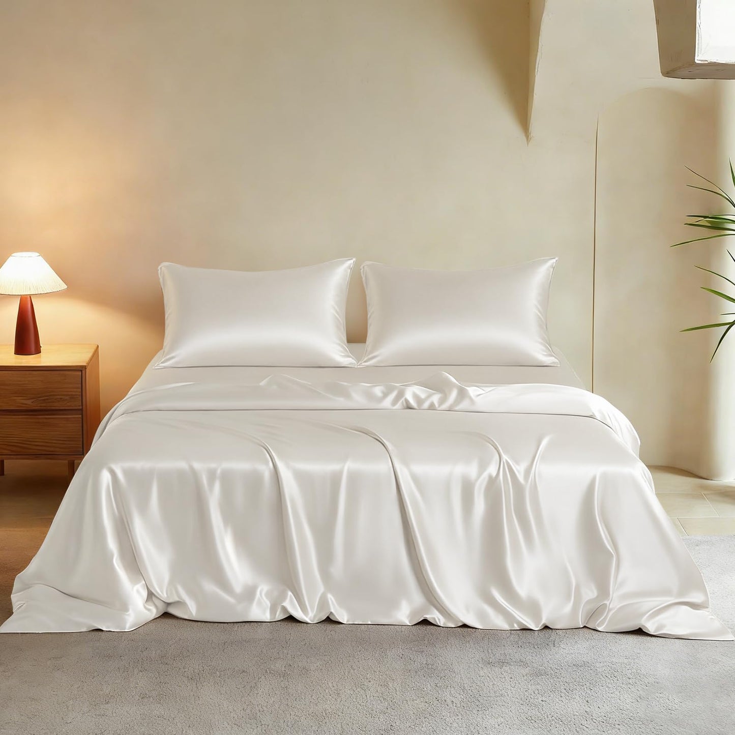THXSILK Silk Duvet Cover Set — Black, Queen.