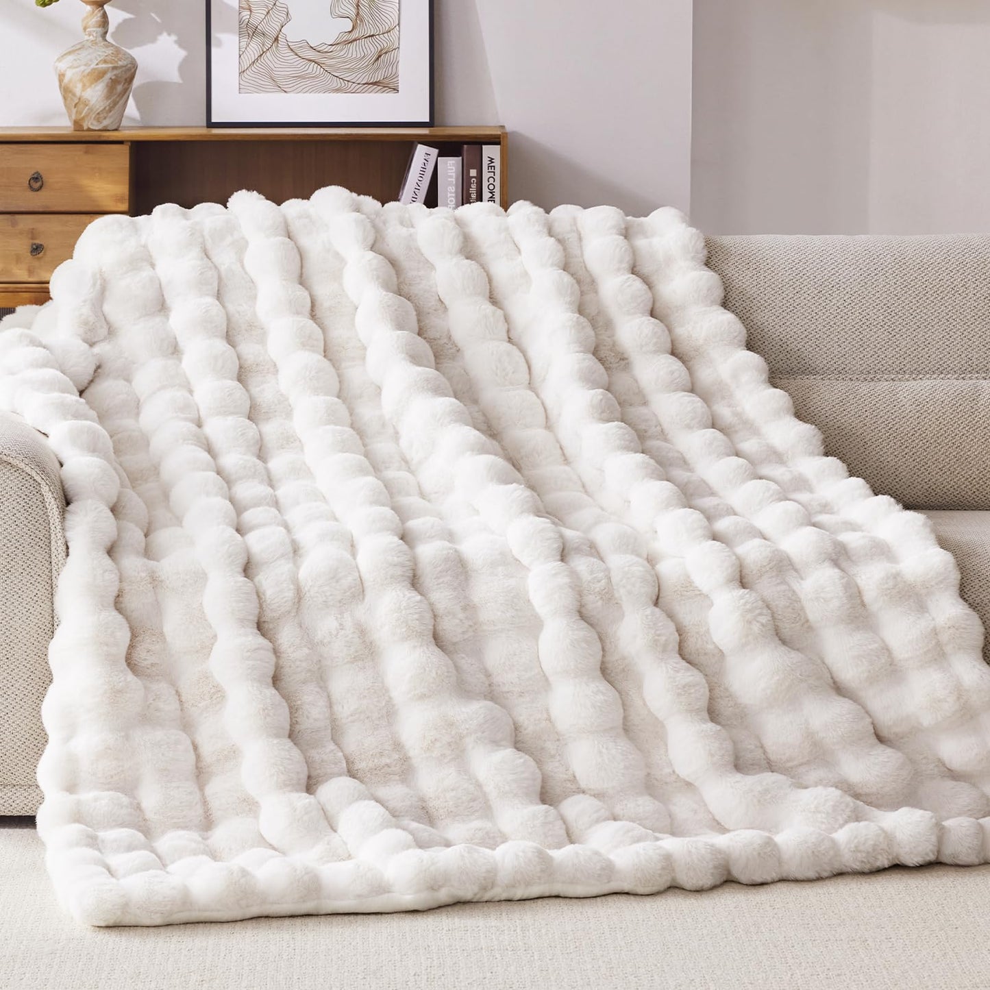 Anysay Faux Fur Throw Blanket — Tie-Dye Grey
