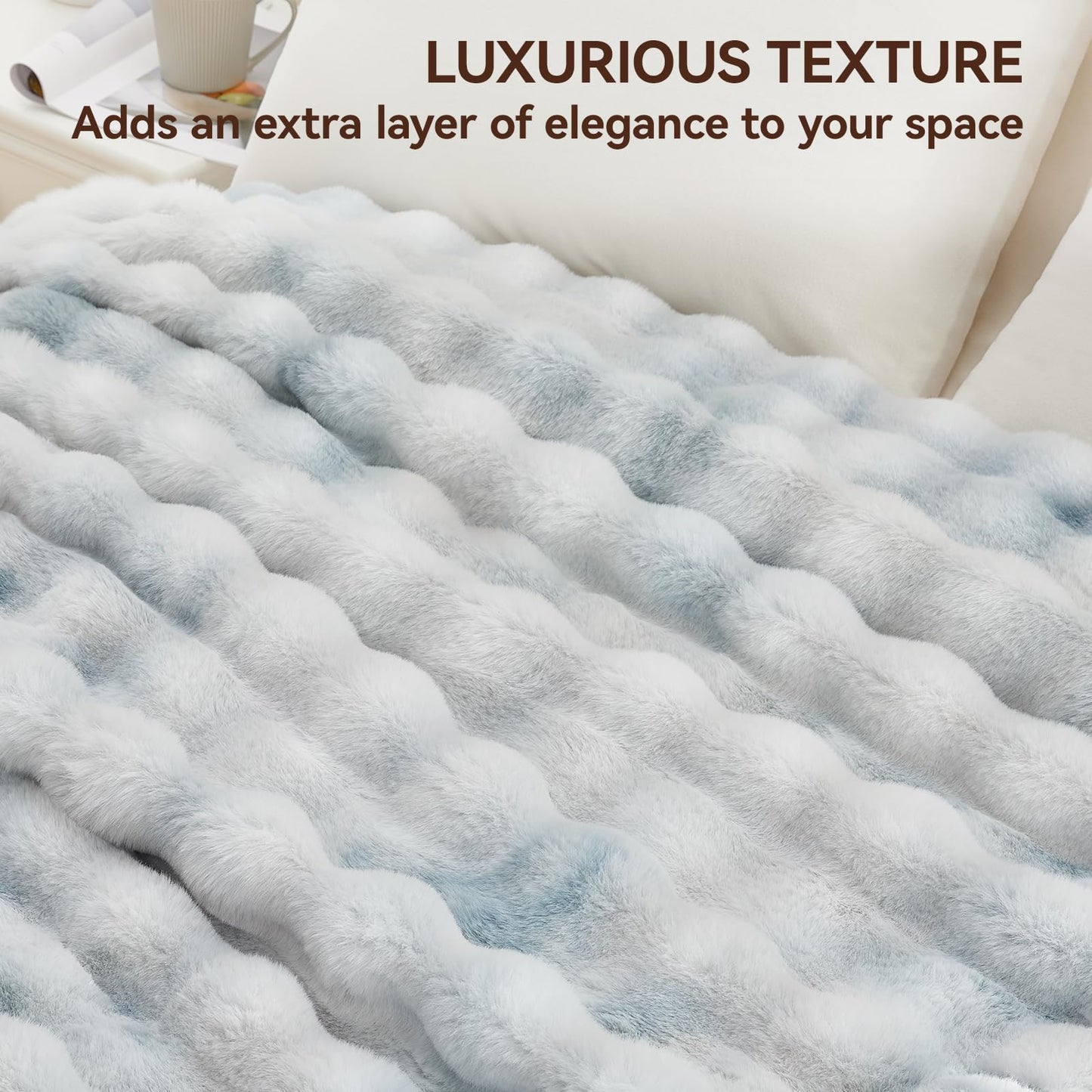 Anysay Faux Fur Throw Blanket — Tie-Dye Grey