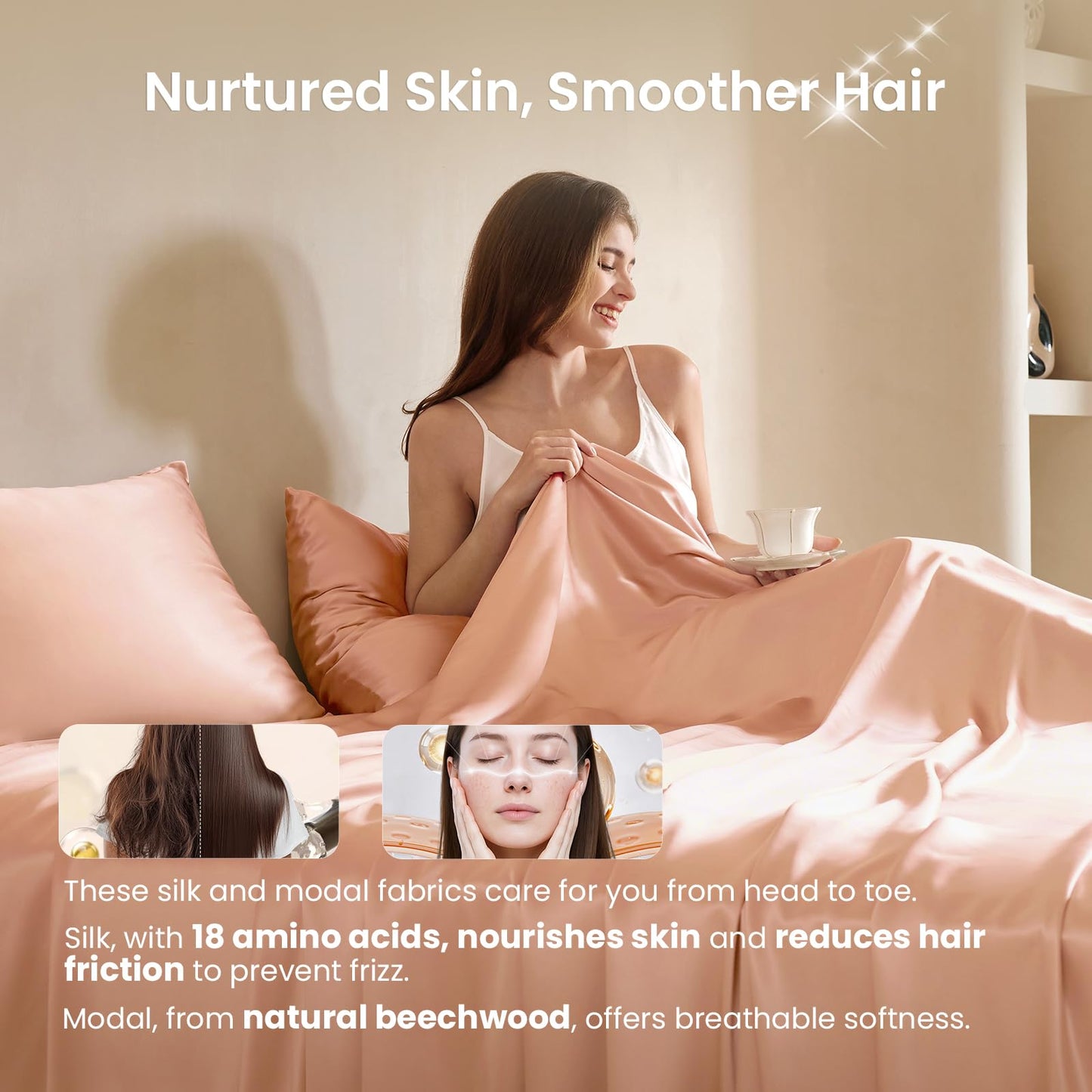 THXSILK Mulberry Silk Sheets — Queen, Black