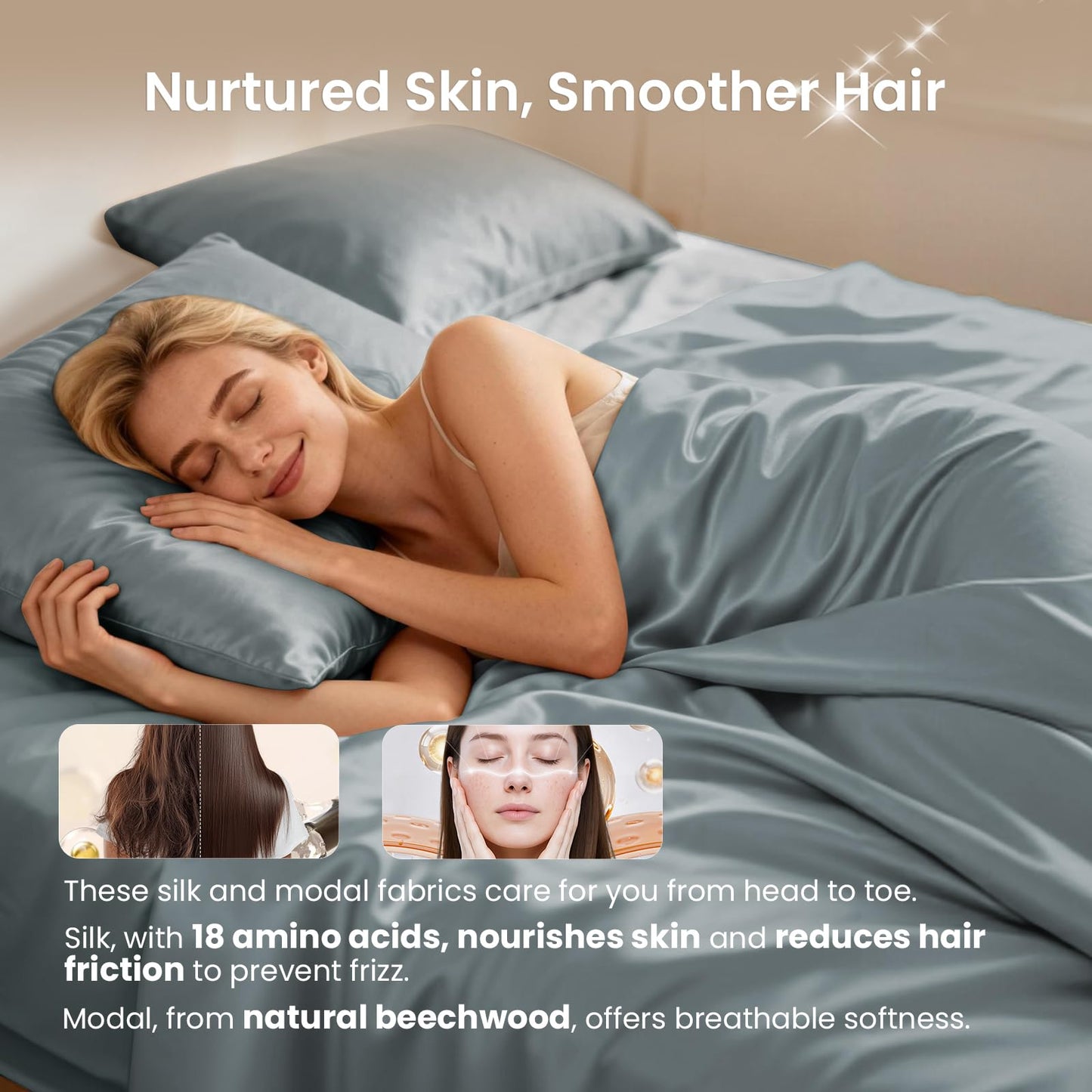 THXSILK Silk Duvet Cover Set — Black, Queen.
