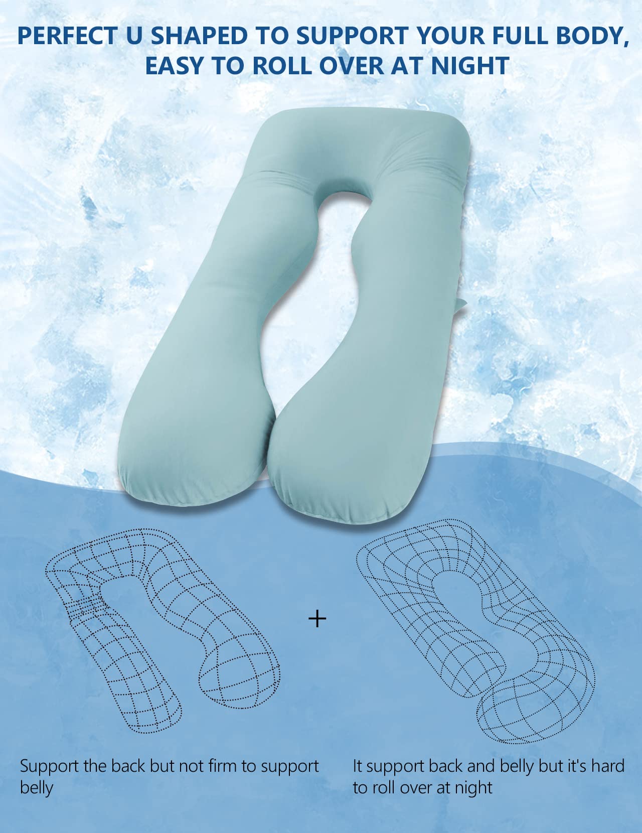 MeiZ Full Body Pregnancy Pillow — Grey