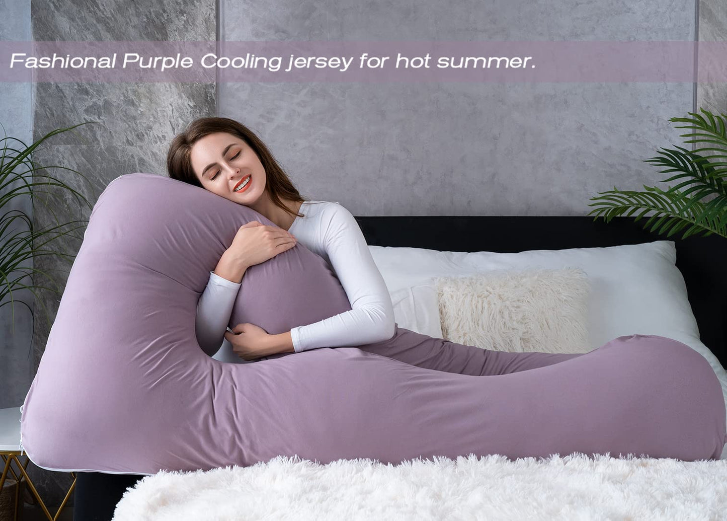 MeiZ Full Body Pregnancy Pillow — Grey