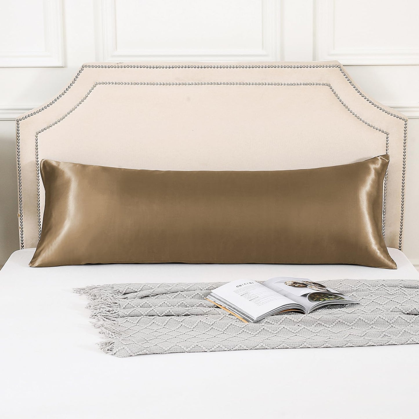 HUXMEYSON Satin Body Pillow — Grey