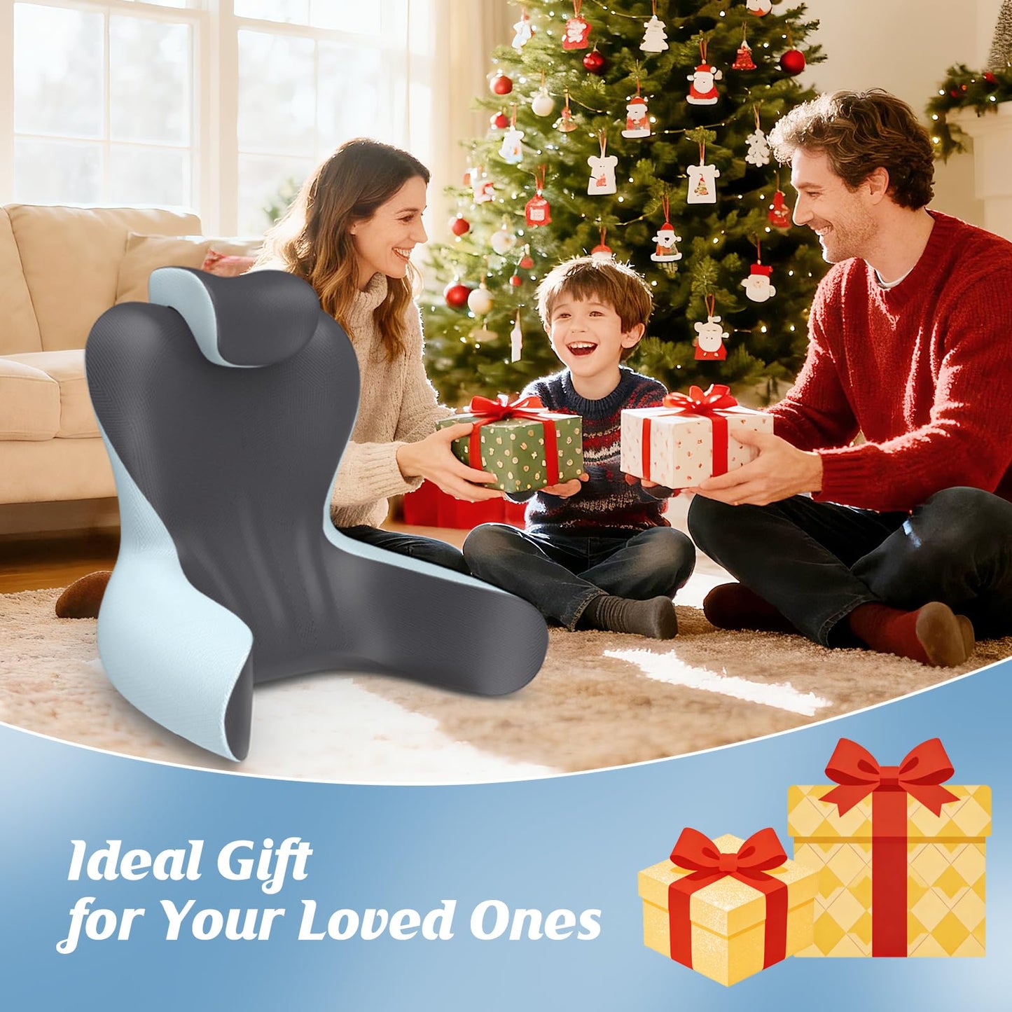 Bed Rest Reading Pillow — Grey & Dark Grey