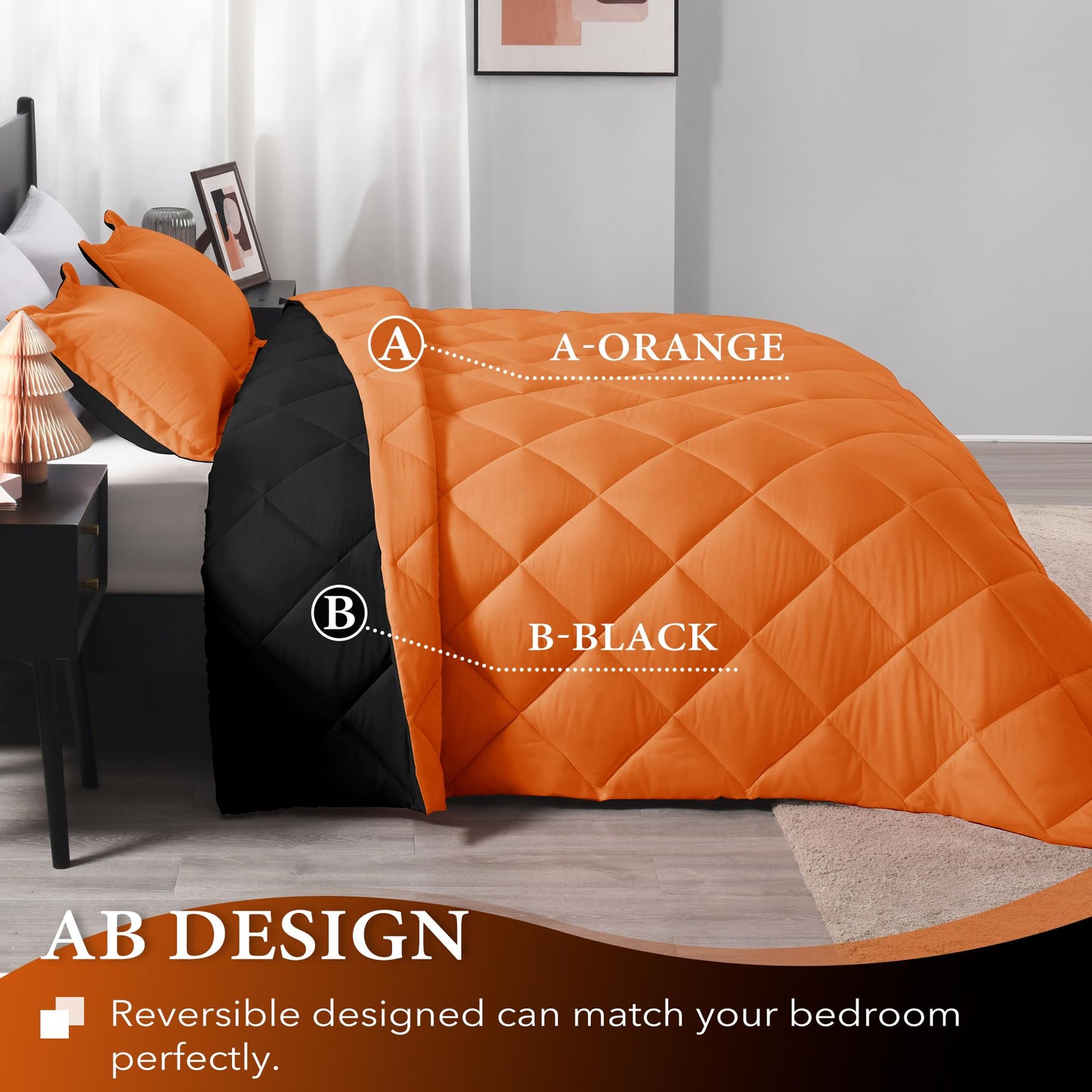 downluxe Comforter Set — Red & Black, King
