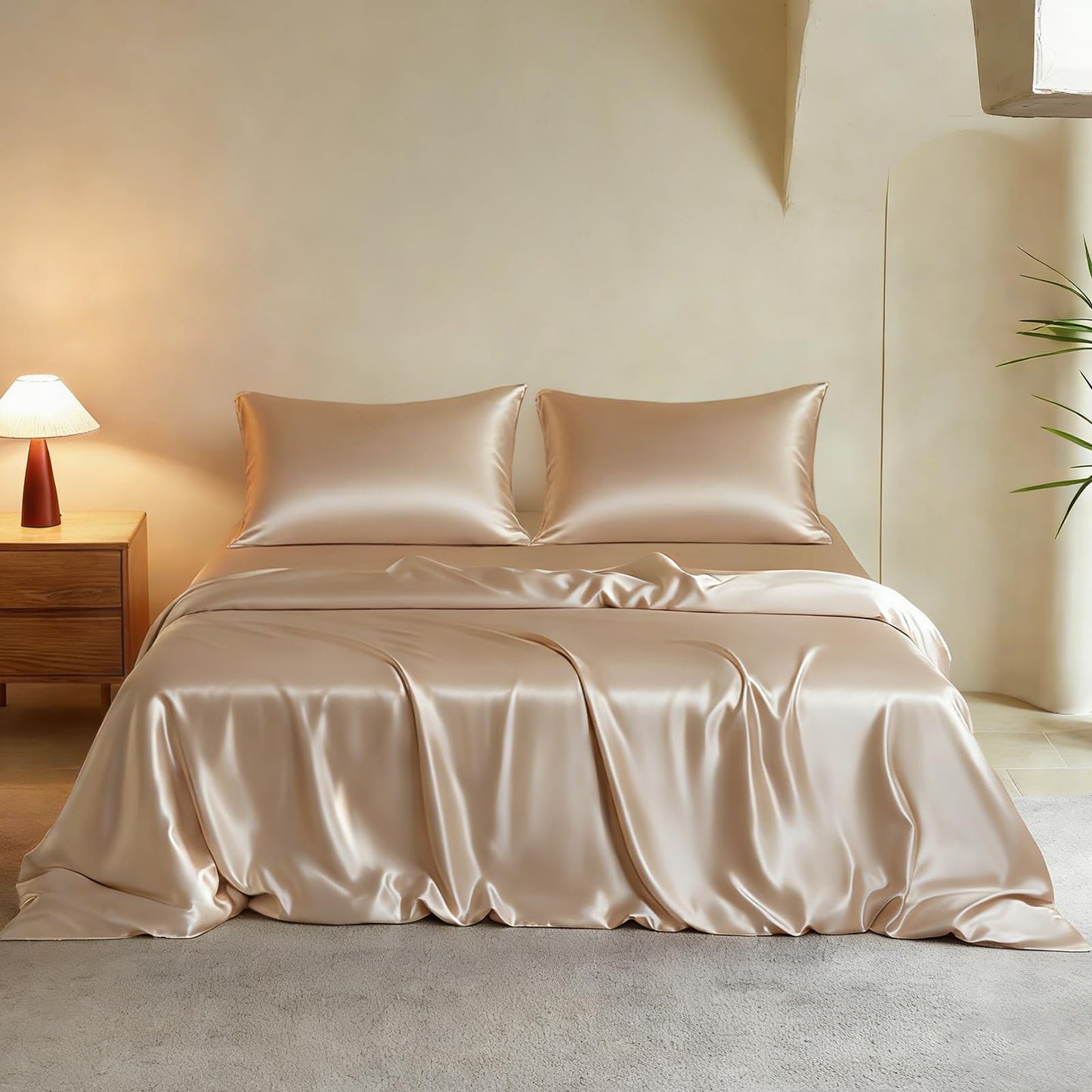THXSILK Silk Duvet Cover Set — Black, Queen.