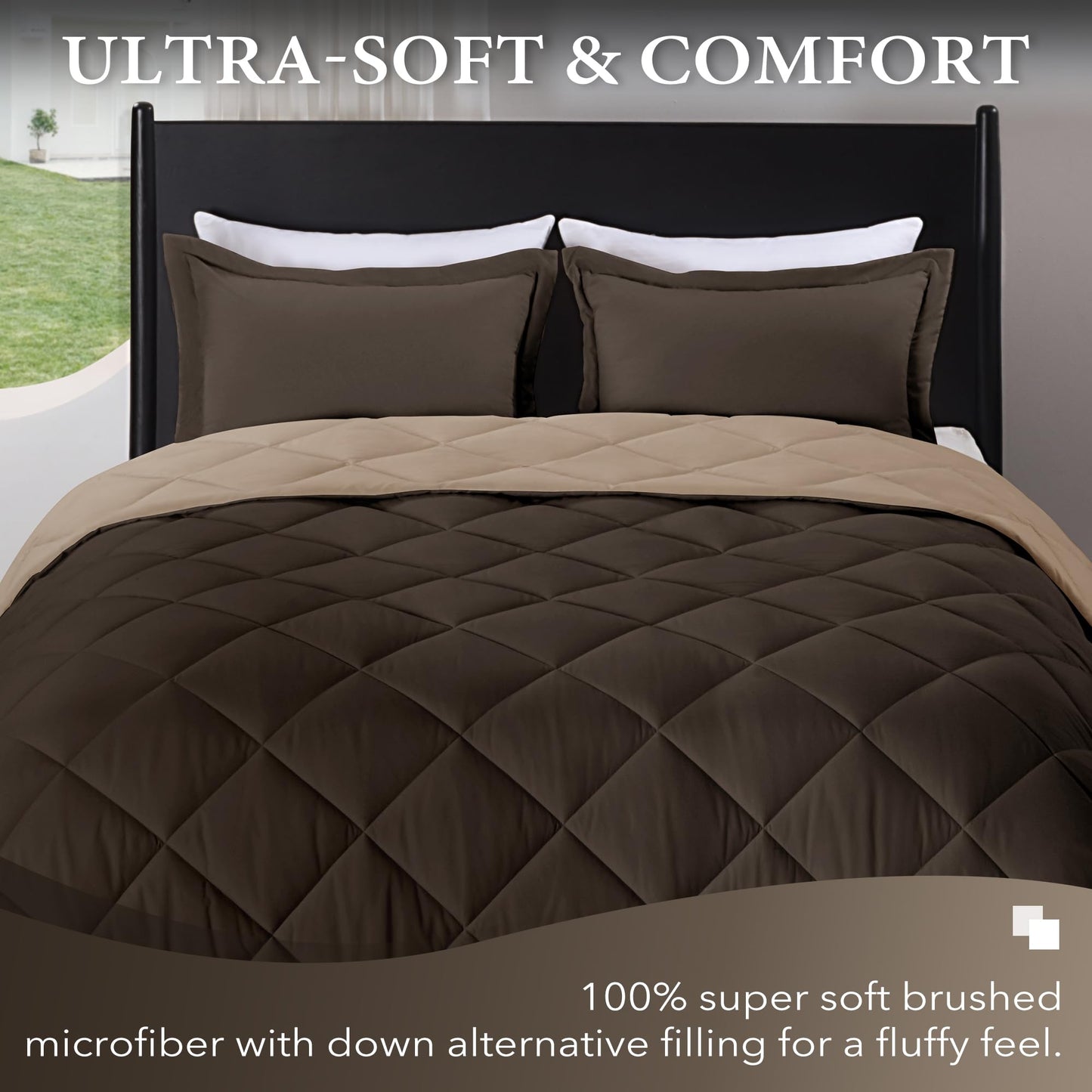 downluxe Comforter Set — Red & Black, King