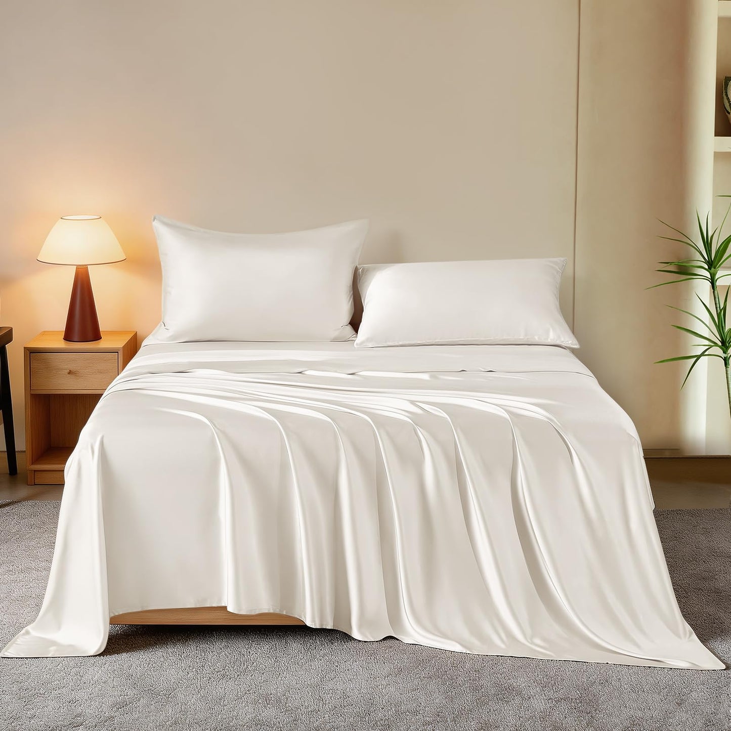 THXSILK Mulberry Silk Sheets — Queen, Black