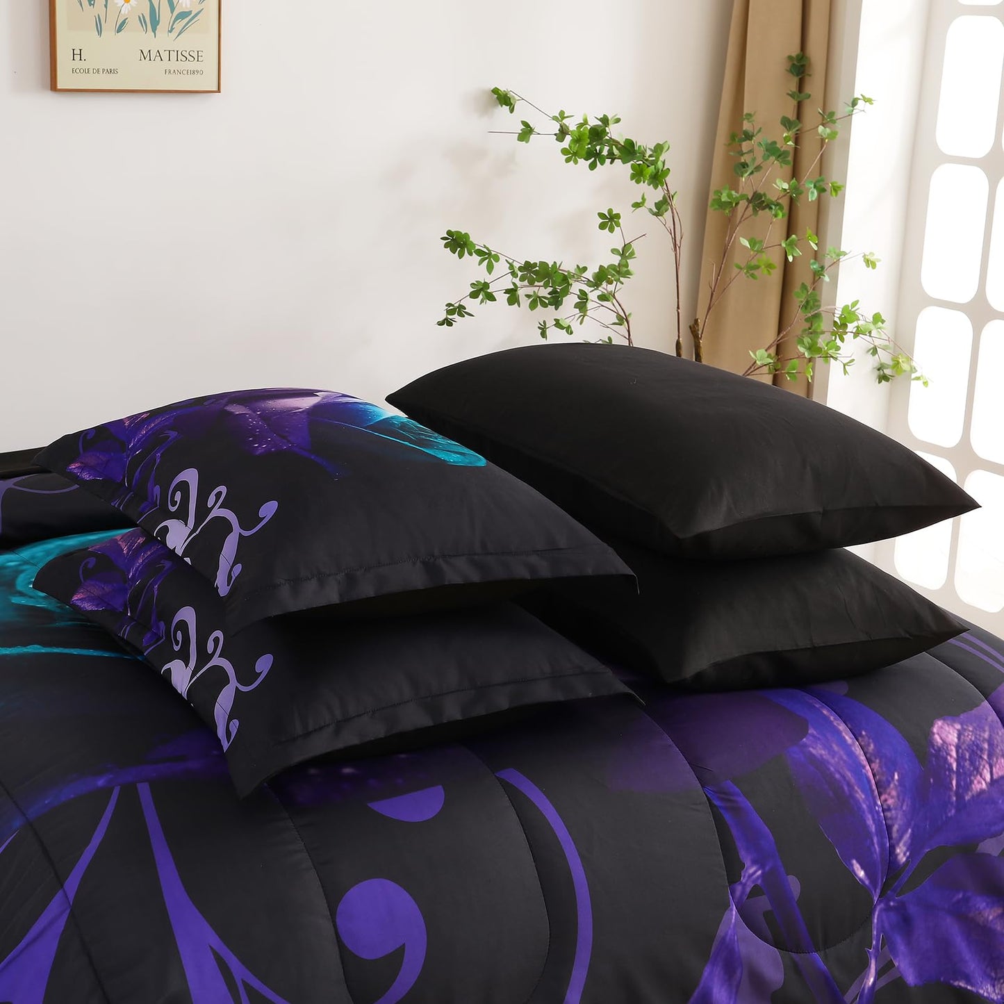 WONGS BEDDING Rose Comforter Set — Red, Queen