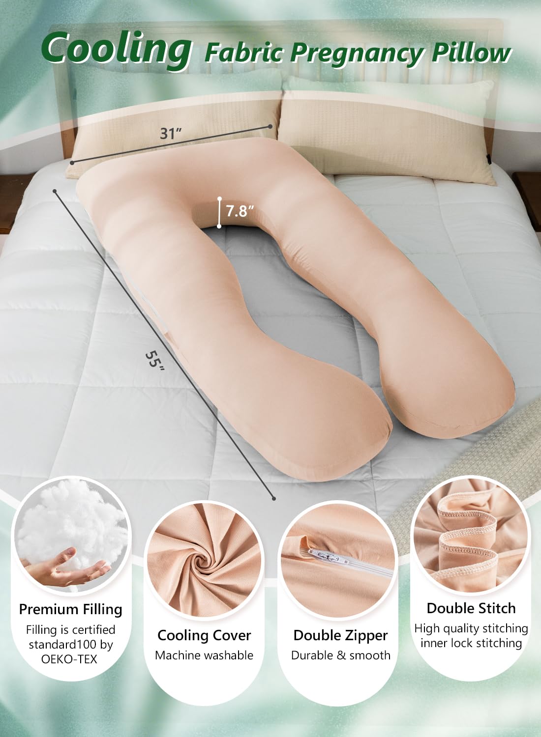 MeiZ Full Body Pregnancy Pillow — Grey