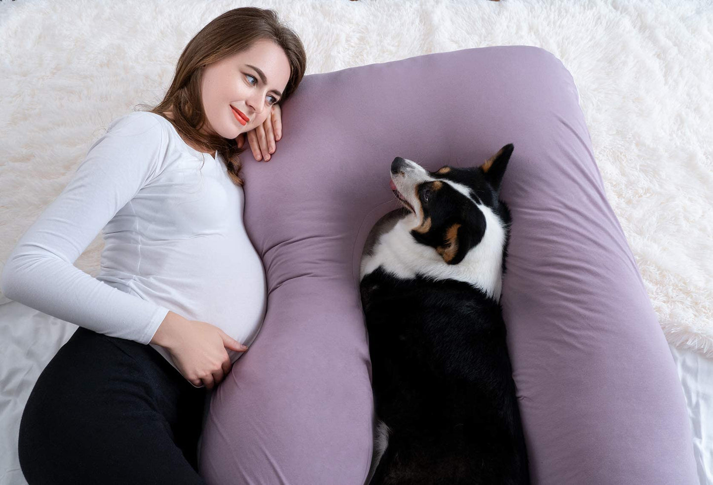 MeiZ Full Body Pregnancy Pillow — Grey
