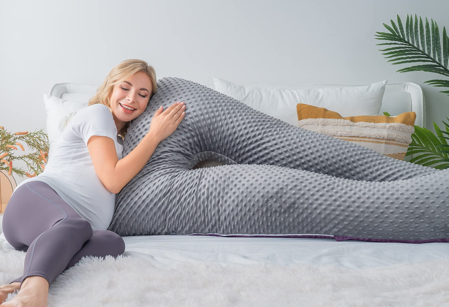 MeiZ Full Body Pregnancy Pillow — Grey