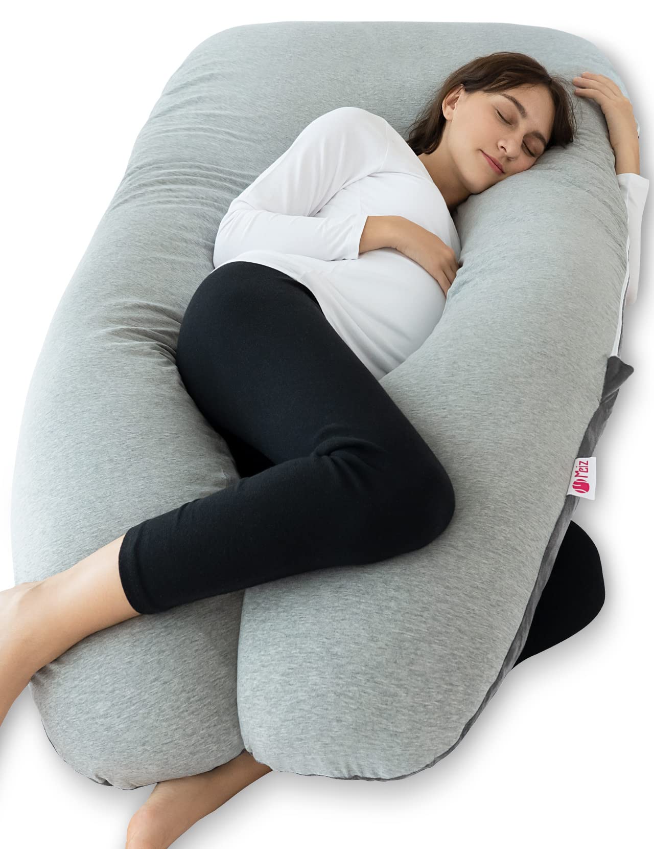 MeiZ Full Body Pregnancy Pillow — Grey