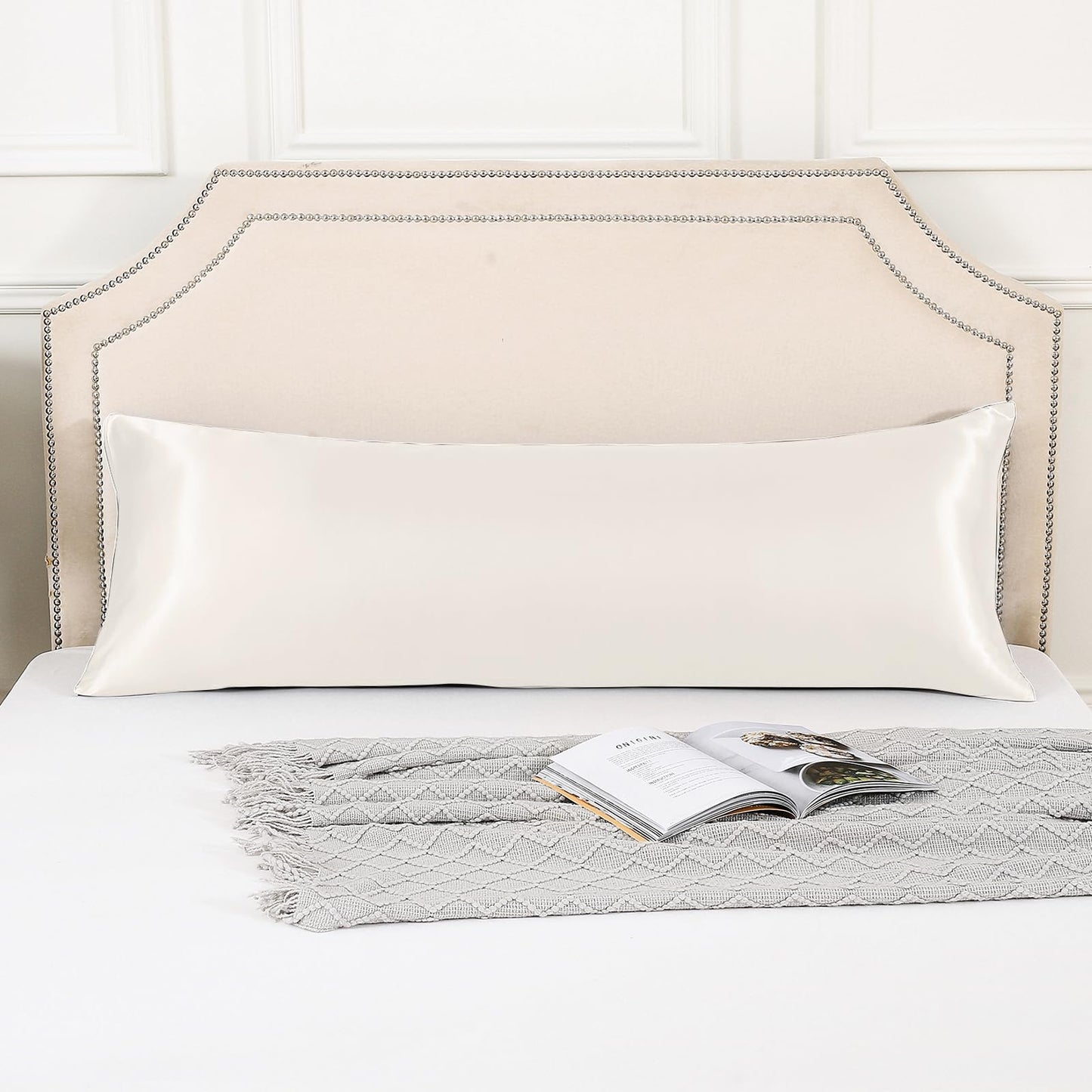 HUXMEYSON Satin Body Pillow — Grey