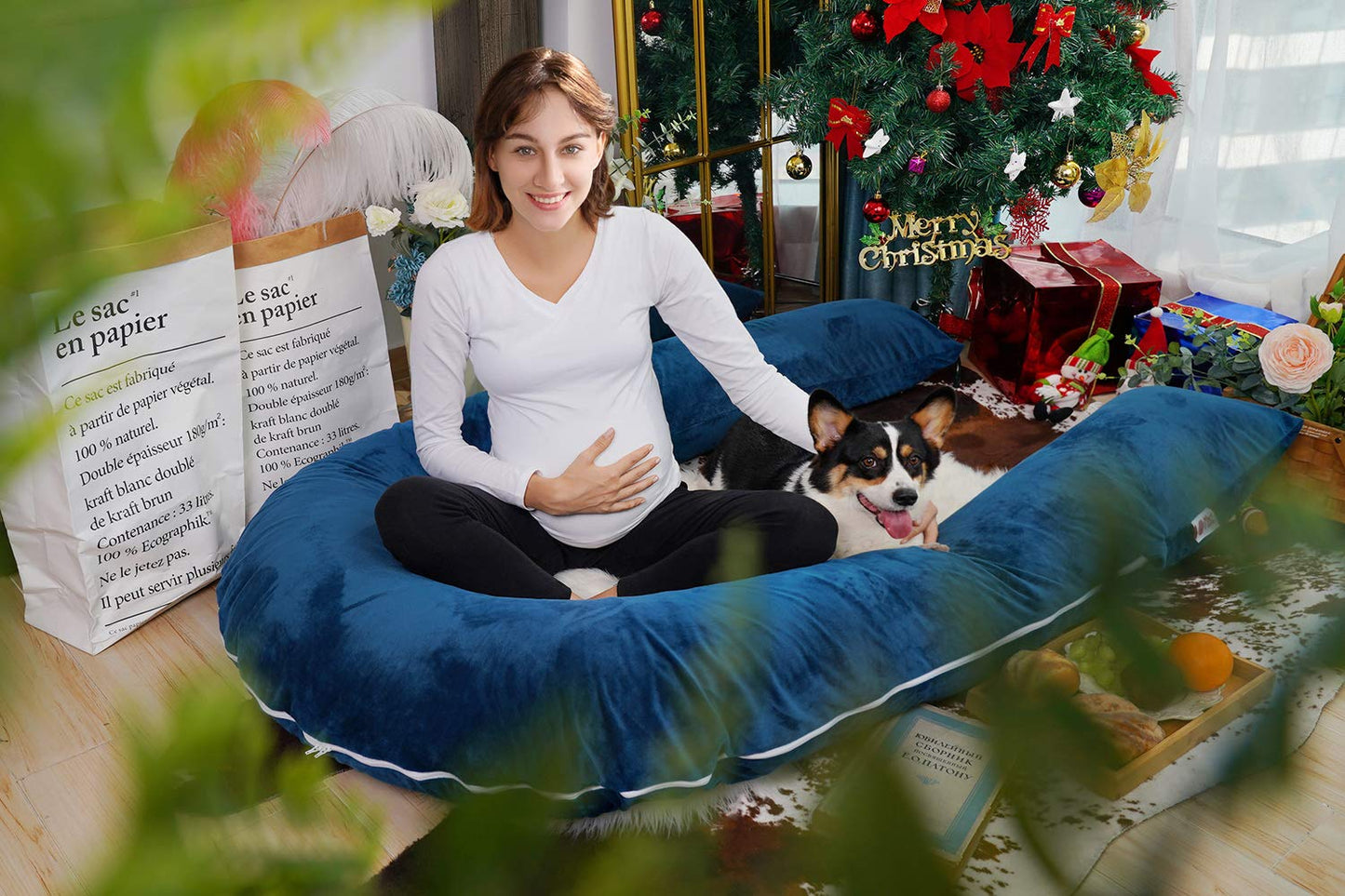 MeiZ Full Body Pregnancy Pillow — Grey