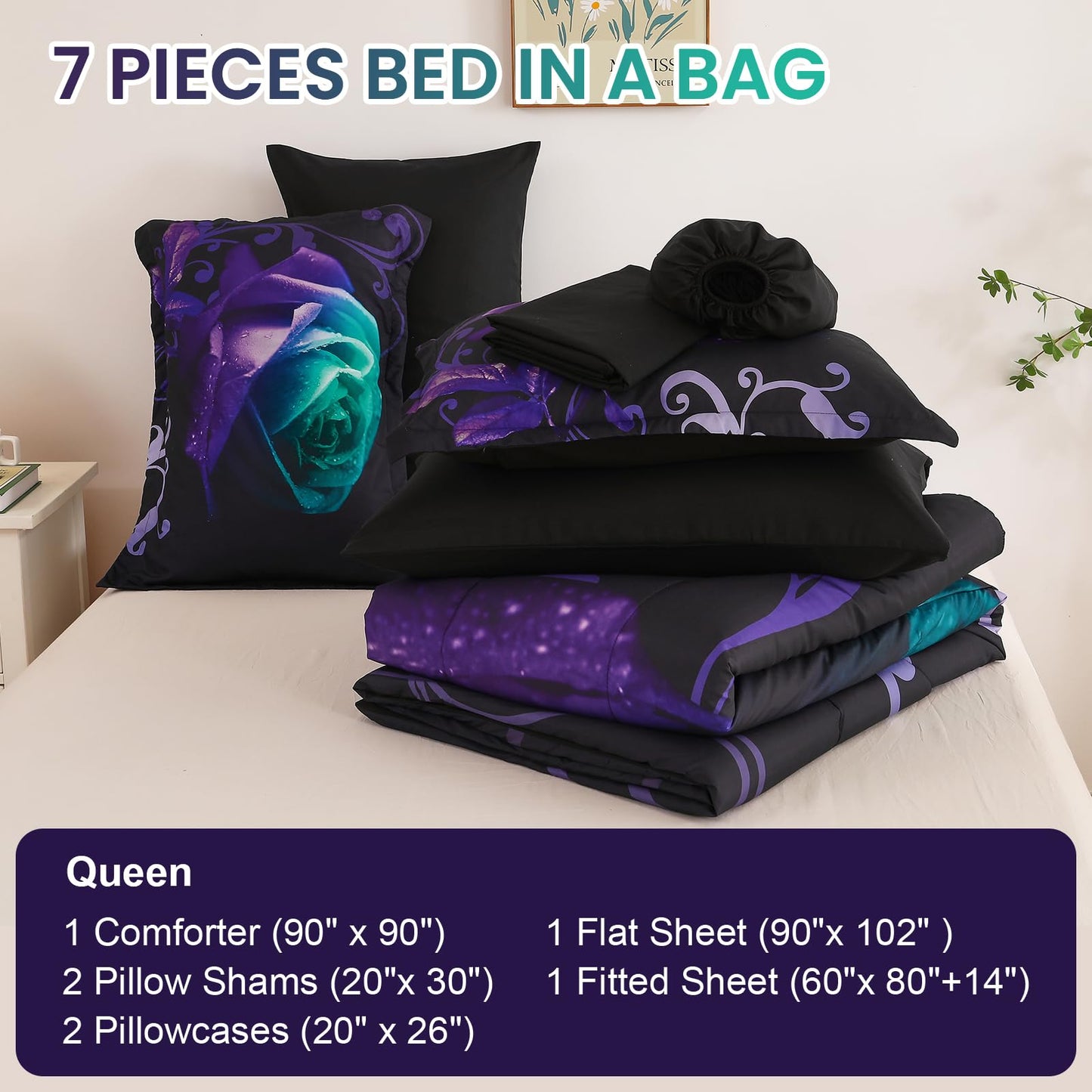 WONGS BEDDING Rose Comforter Set — Red, Queen