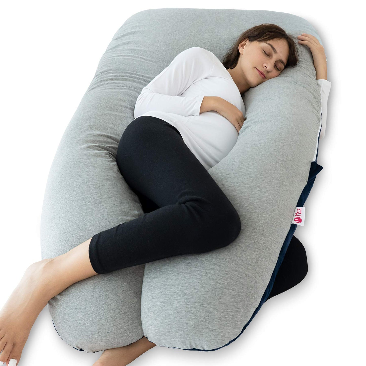 MeiZ Full Body Pregnancy Pillow — Grey