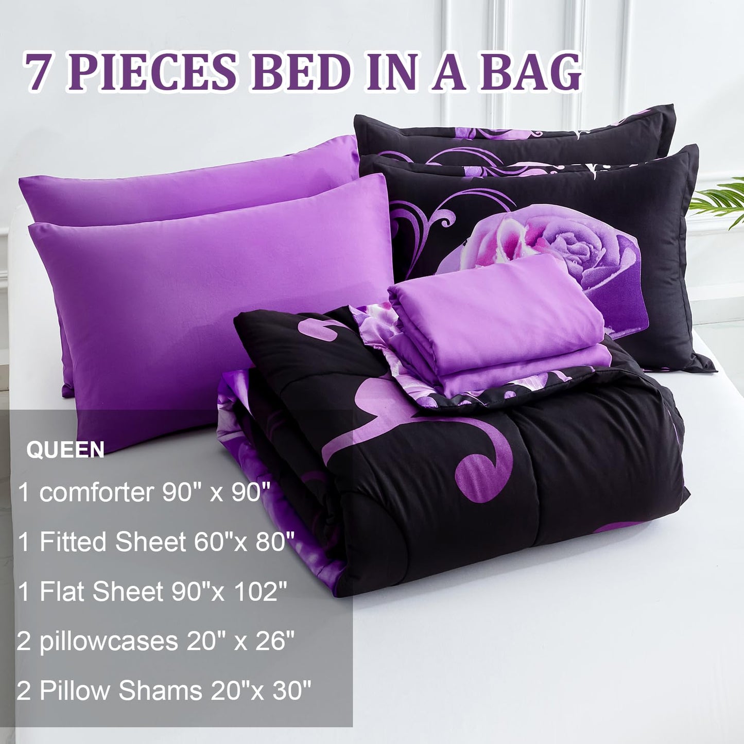 WONGS BEDDING Rose Comforter Set — Red, Queen