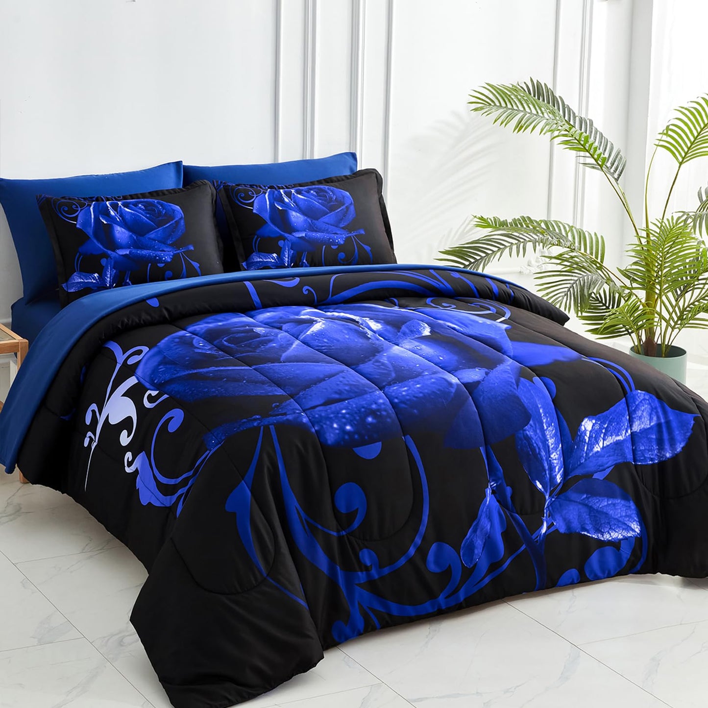 WONGS BEDDING Rose Comforter Set — Red, Queen
