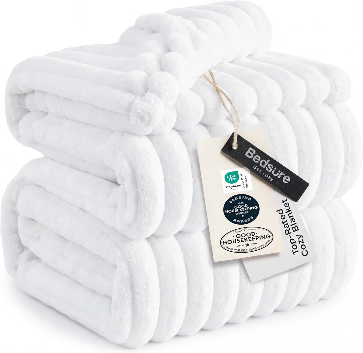 Bedsure GentleSoft Throw — Off-White