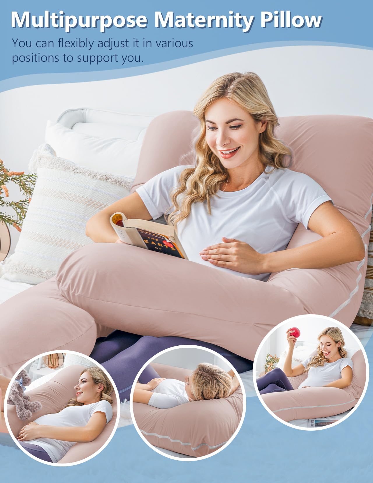 MeiZ Full Body Pregnancy Pillow — Grey