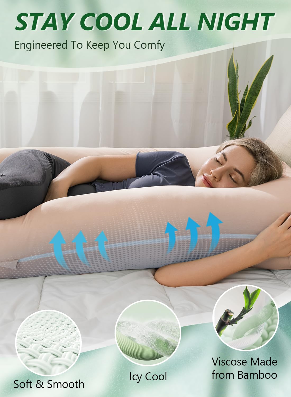 MeiZ Full Body Pregnancy Pillow — Grey